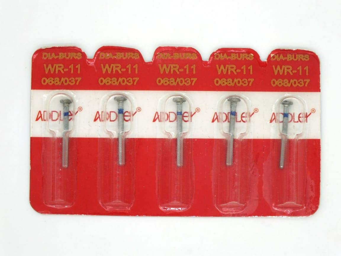 ADDLER DENTAL WR-11 FG AIR-ROTOR WHEEL MULTI-LAYERED DIAMOND COATED DIAMOND GRAIN FOR HIGH SPEED ROTOR (PACK OF 5 BUR)