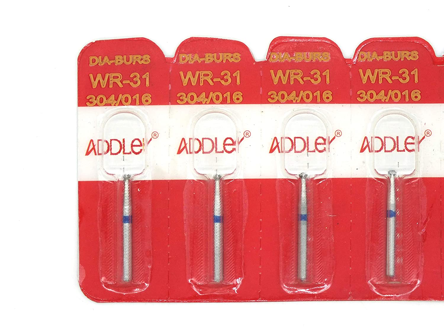 ADDLER Dental Bur WR-31 Air Rotor FG Diamond Multilayered Coated Abrasive Autoclavable Head Size 016 Pack Of 5 Burs