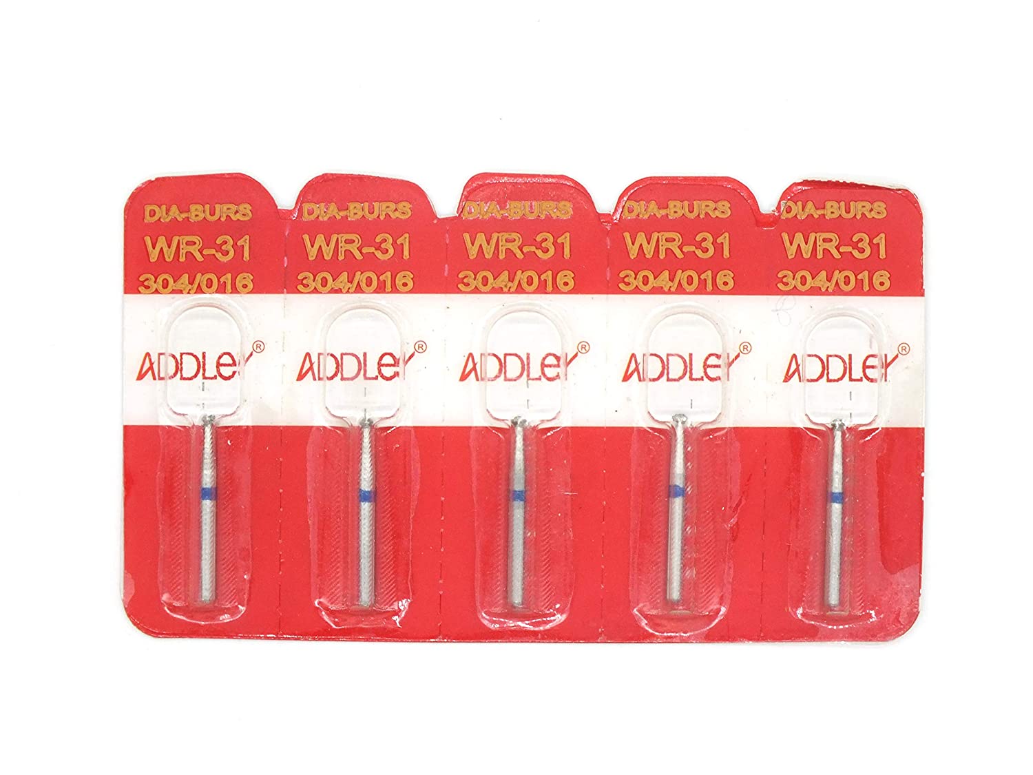 ADDLER Dental Bur WR-31 Air Rotor FG Diamond Multilayered Coated Abrasive Autoclavable Head Size 016 Pack Of 5 Burs