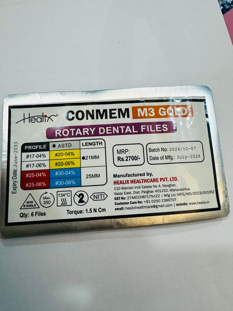 Healix Premium Conmem M3 Rotary Files Ass. 21mm