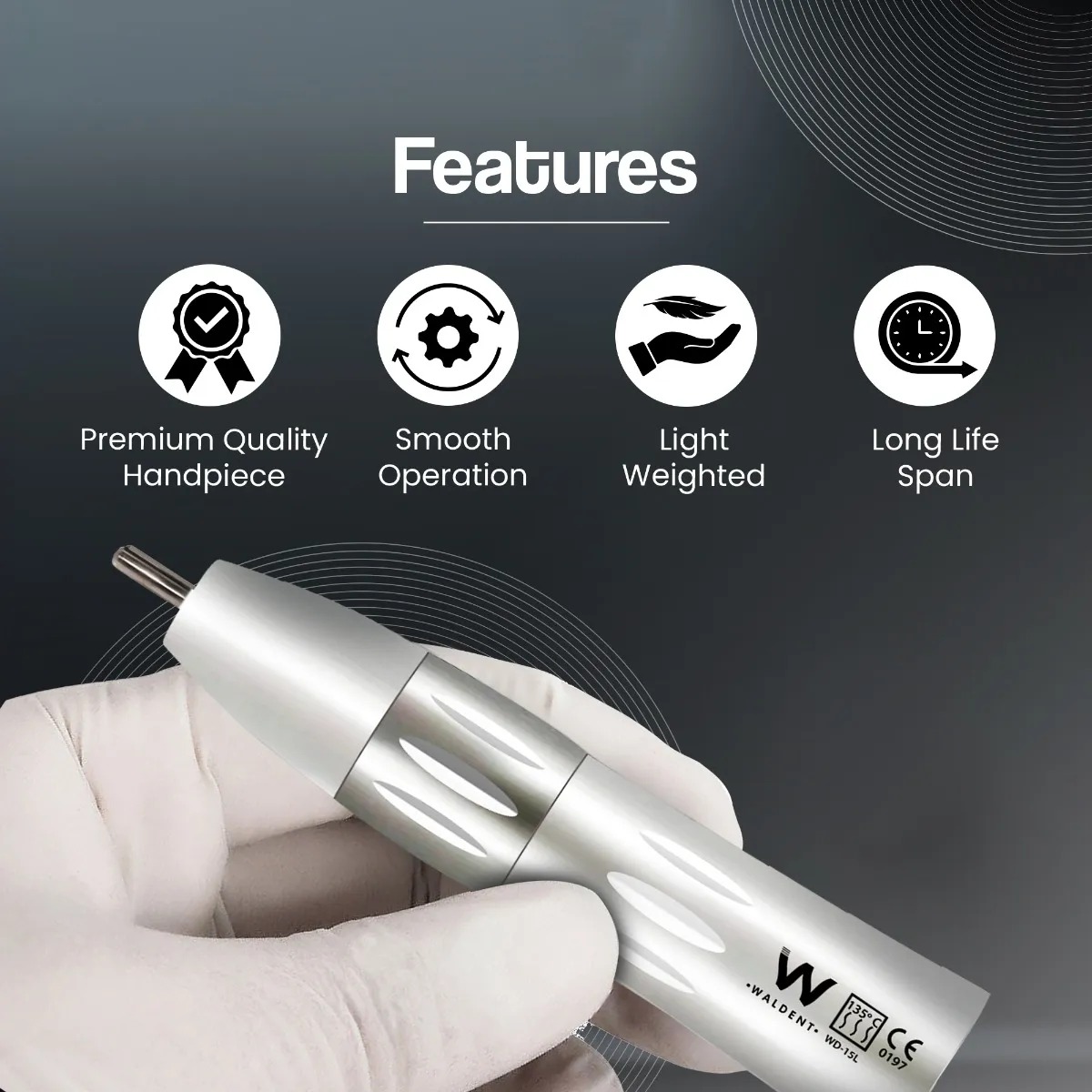 Waldent Internal Water Spray Straight Handpiece (W-156)