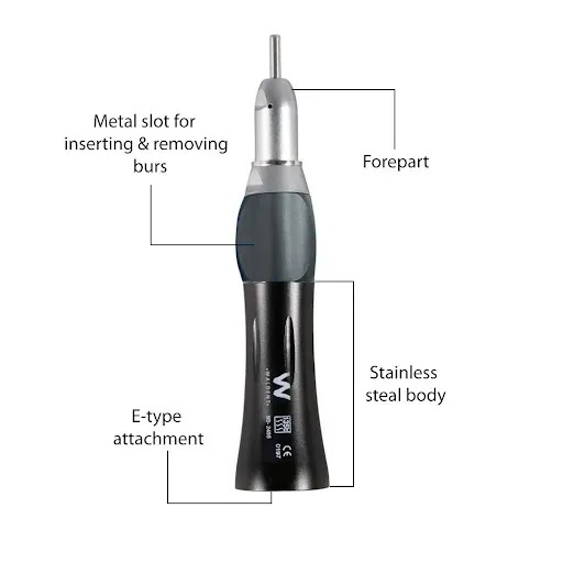 Waldent Straight Handpiece Special Edition - Black (W-134)