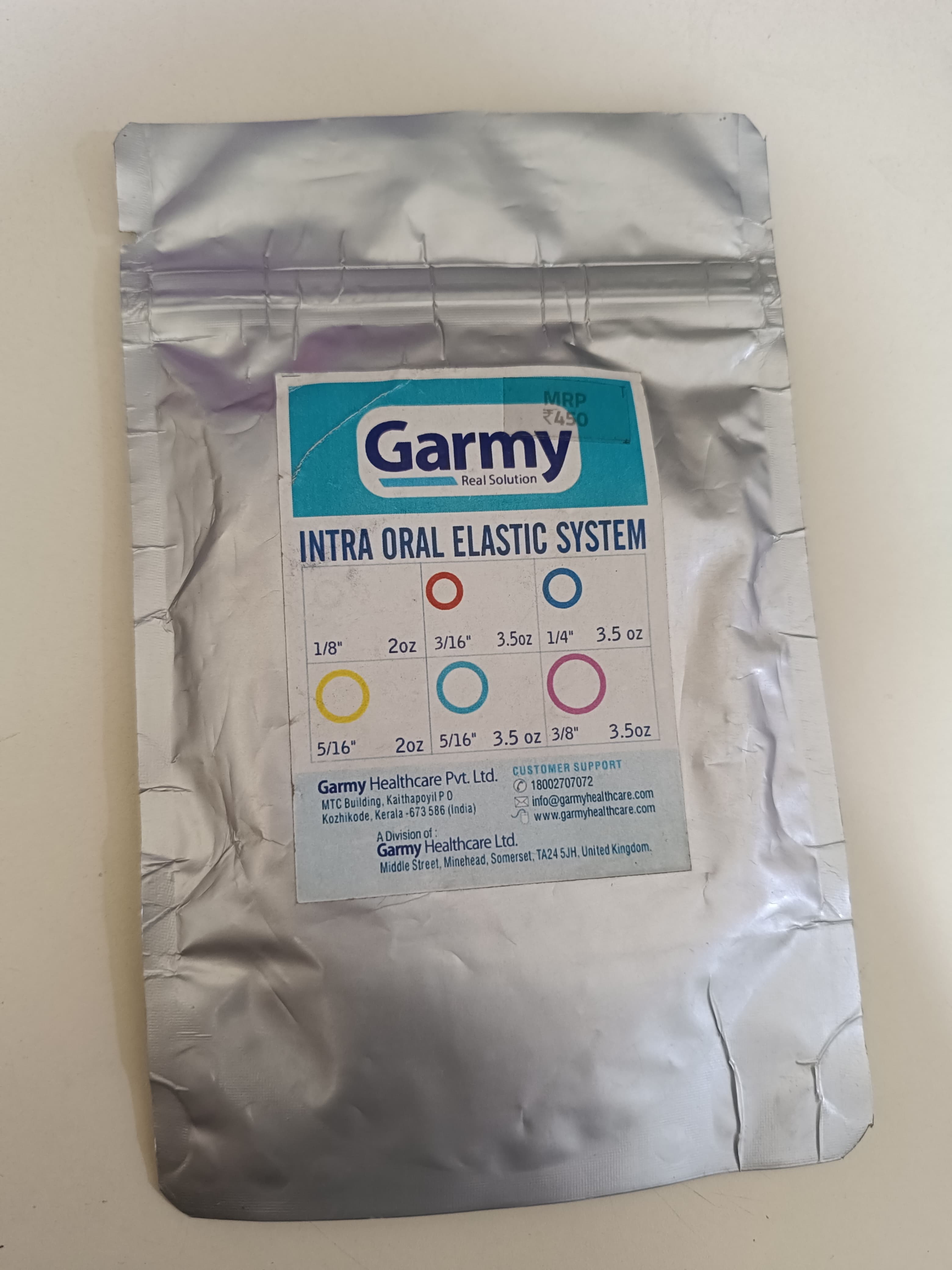 Garmy Ortho Intraoral Elastics - Blue 1/4-3.5 Oz