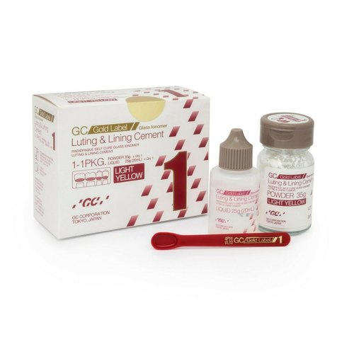 GC Gold Label 1 Glass Ionomer Cement Luting Linining Cement 35g Powder 25ml Liquid