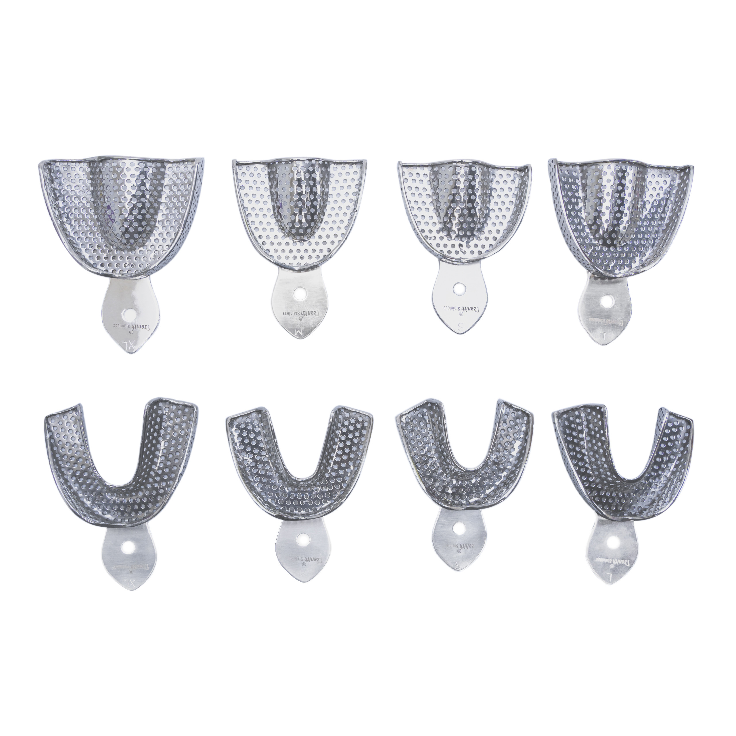 Impression Trays Dentulous Perforated Rim Lock Set Of 8