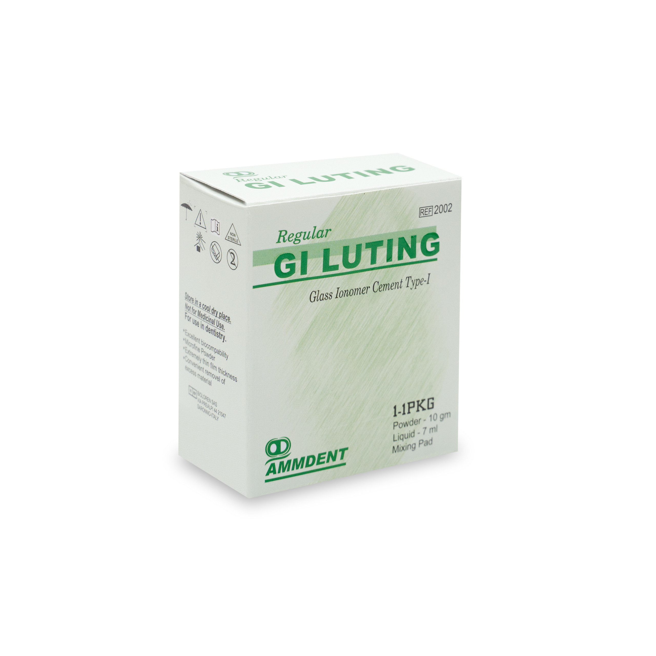 Ammdent GI Luting Regular Cement Type 1 Powder 10gm/Liquid 7ml