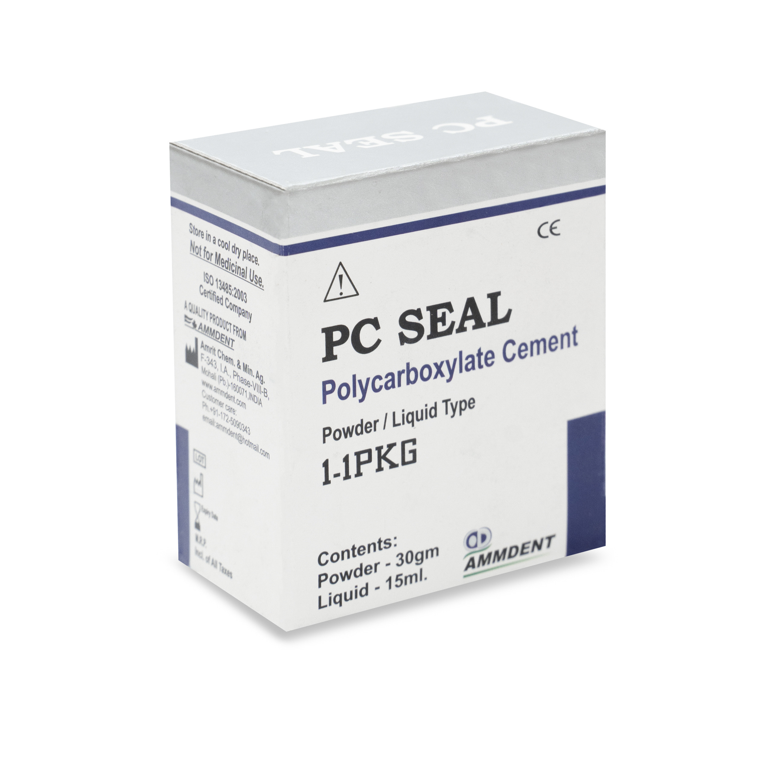 Ammdent PC Seal Polycarboxylate Cement Powder 30gm/Liquid 15ml