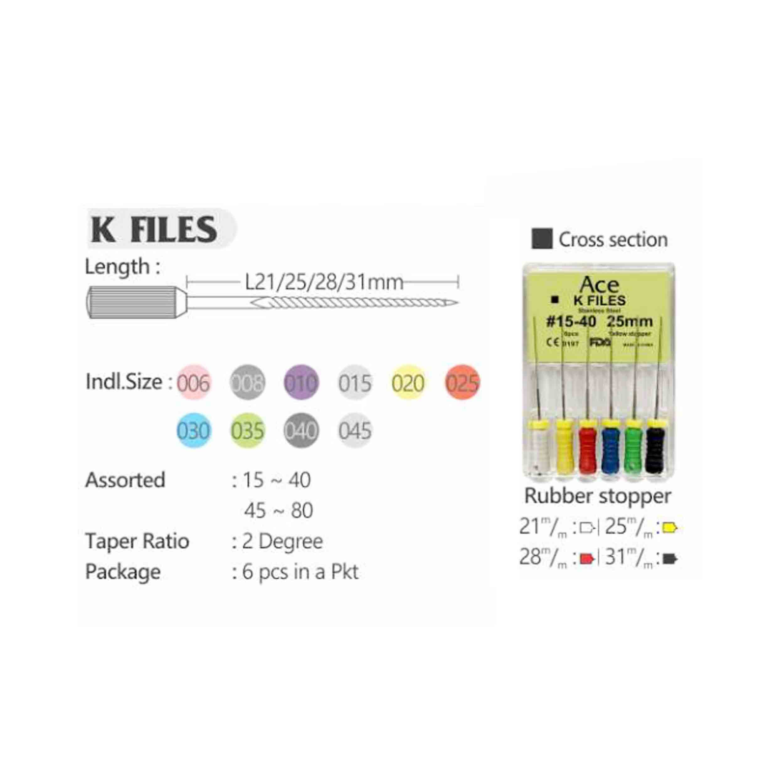 Prime (ACE) K file- no-45-80 25mm SS