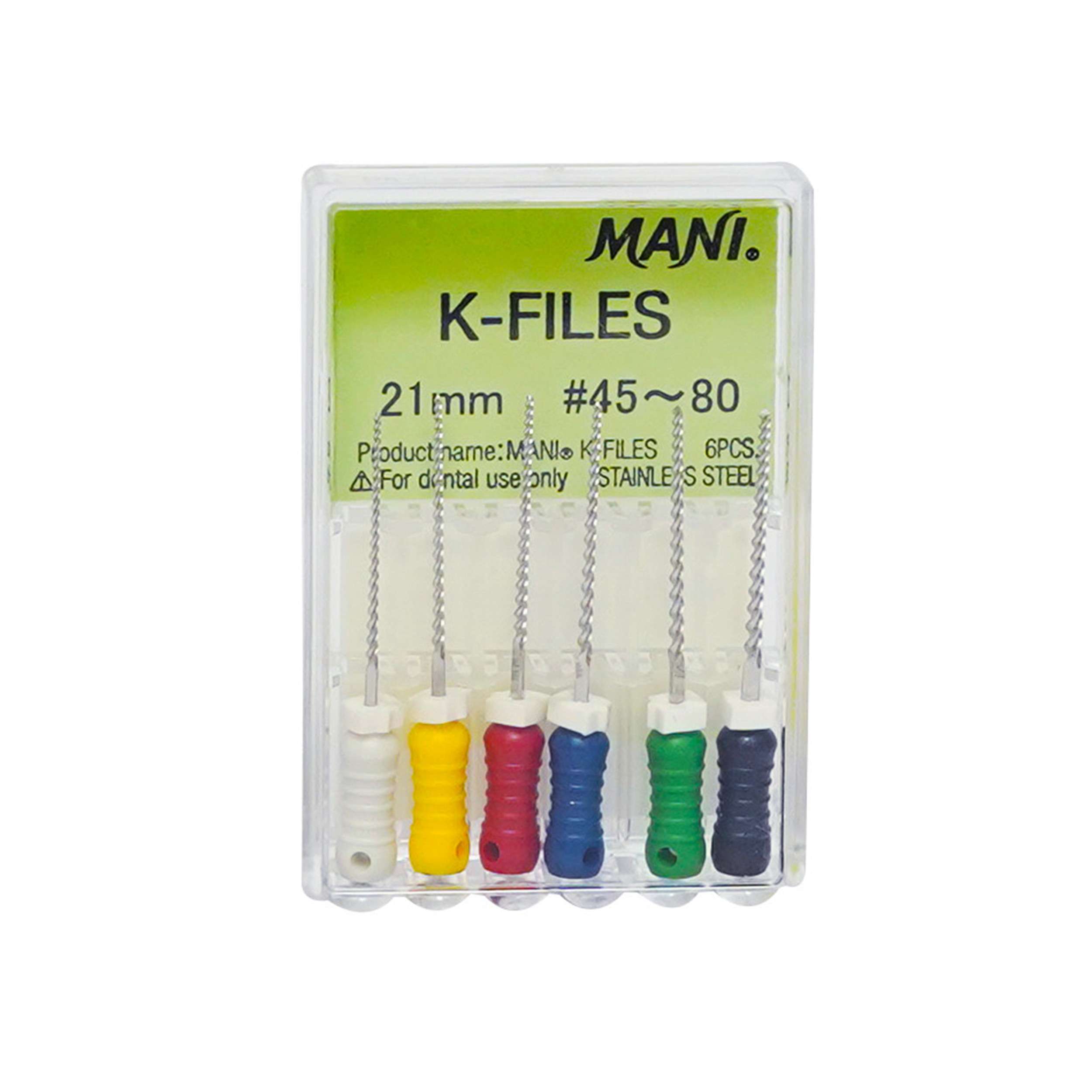 Mani K-File 21mm 45-80No. (PACK OF 6)