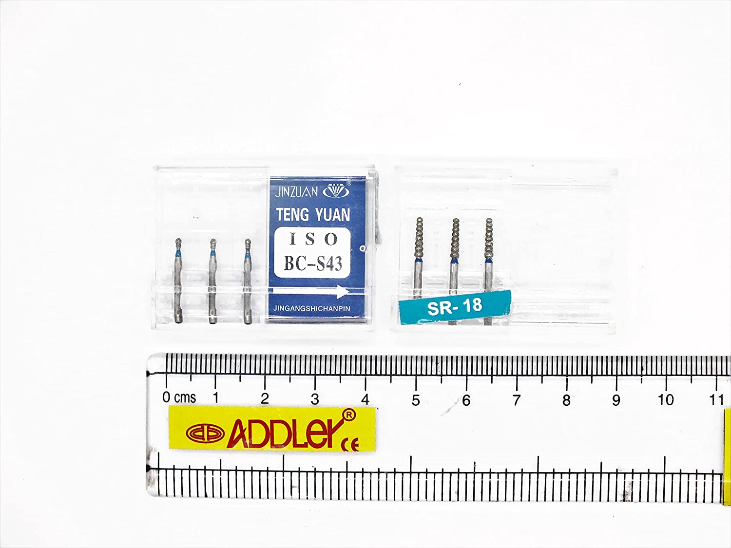 SWISS DIA DENTAL FG DIAMOND COATED BURS BC-S43 & SR-18 HIGH SPEED 2 PACK OF 6 BURS TOTAL.