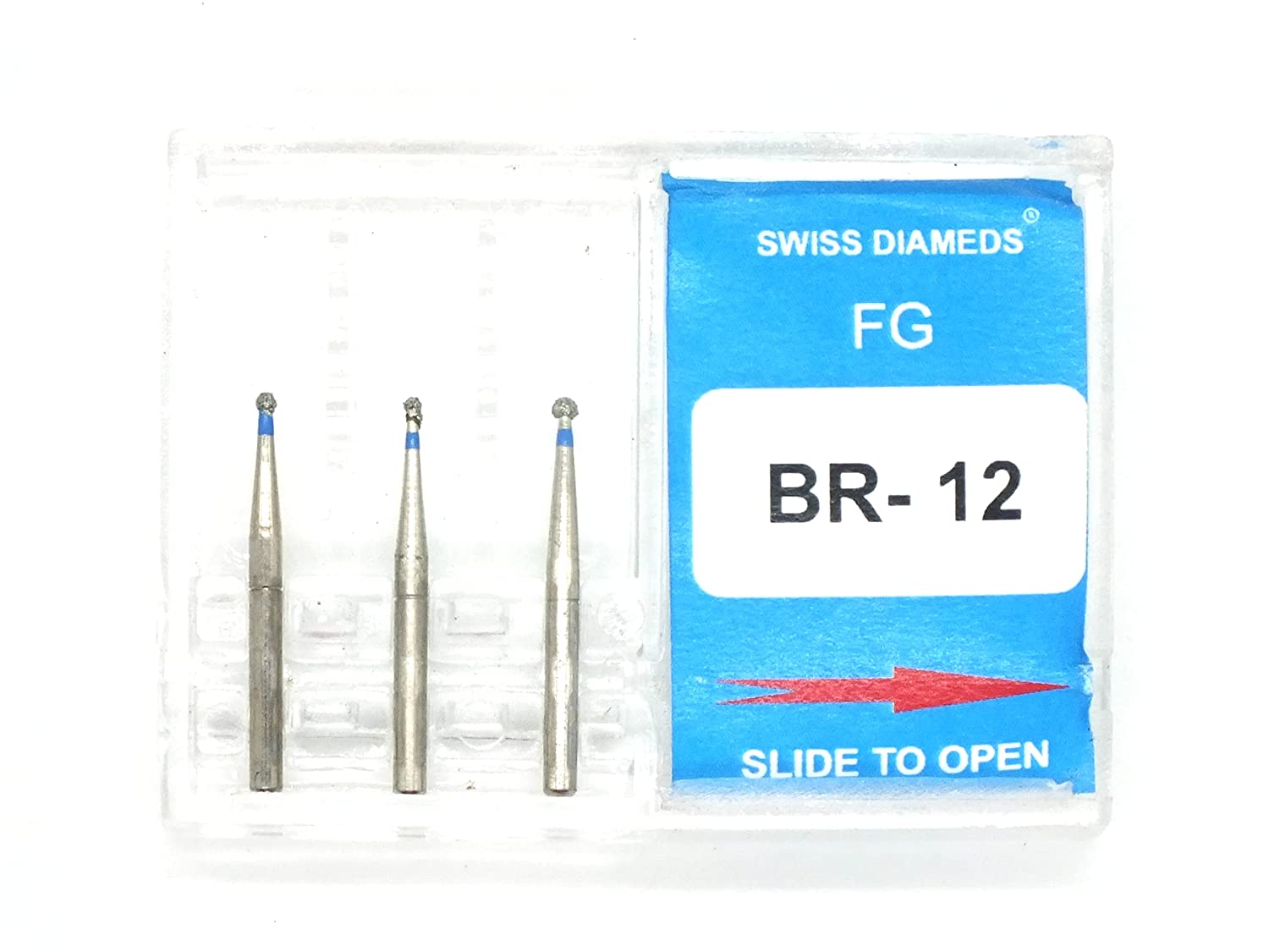 ADDLER DENTAL DIAMOND BUR BR-12 FG AIR ROTOR SWISS DIA PREMIUM BURS. EXCELLENT DIAMOND GRAINS FOR HIGH SPEED ROTOR. PACK OF 3 BURSADDLER DENTAL DIAMOND BUR BR-12 FG AIR ROTOR SWISS DIA PREMIUM BURS.