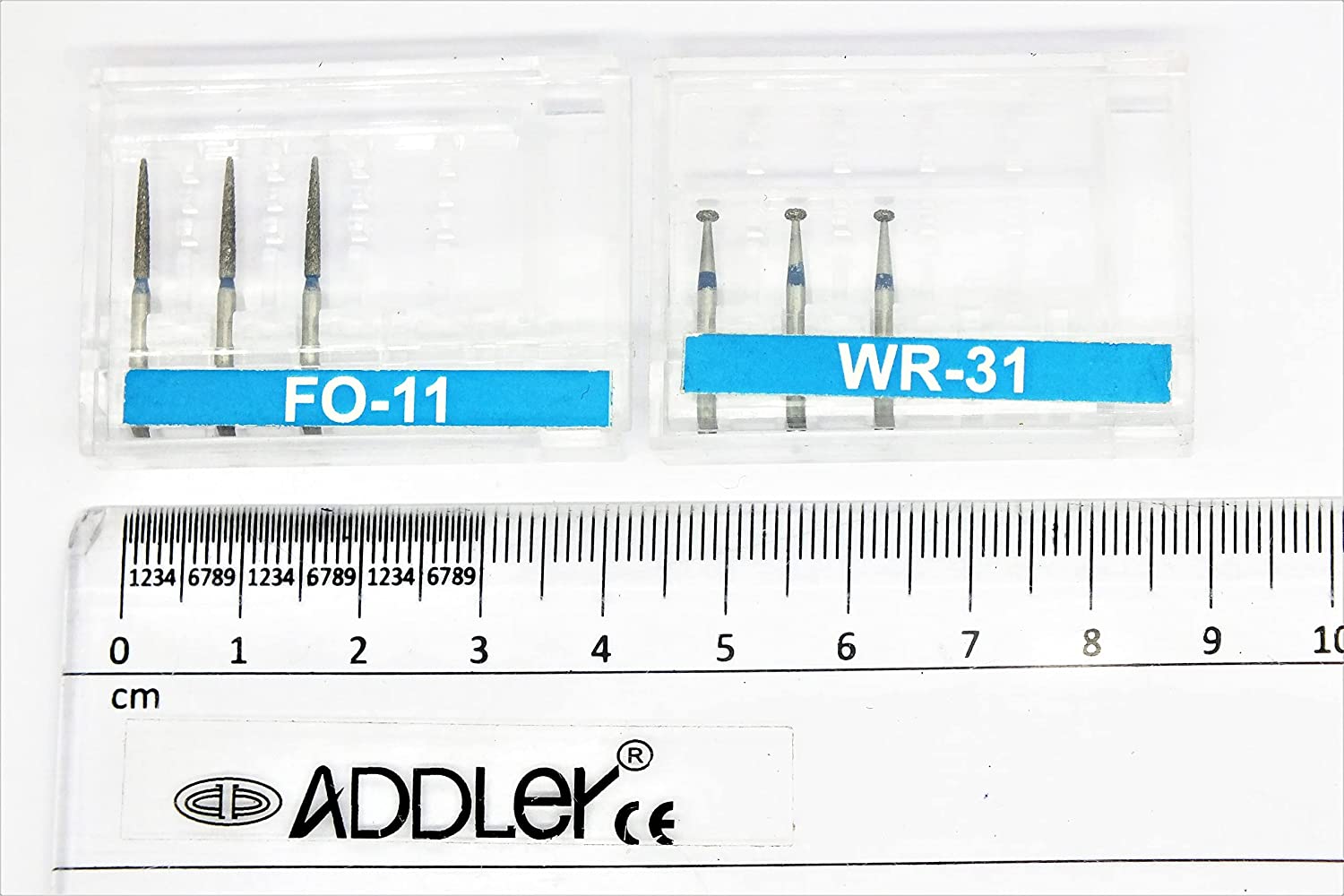 DENTAL DIAMOND BUR FO-11 & WR-31 HEAD FG AIR ROTOR REDUCER SWISS DIA PREMIUM BURS. EXCELLENT DIAMOND GRAINS FOR HIGH SPEED ROTOR. PACK OF 3 BURS