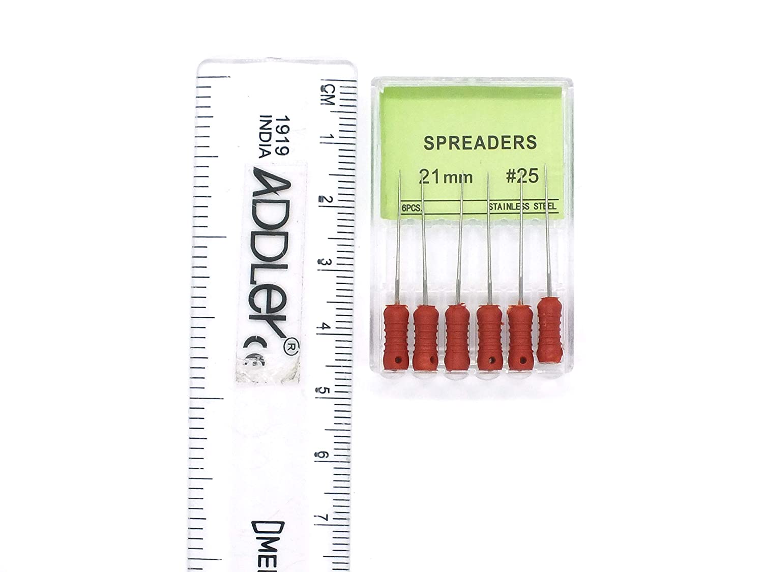 Addler Dental Endo Spreader Root Canal File 21MM Size 25. Pack Of 6.