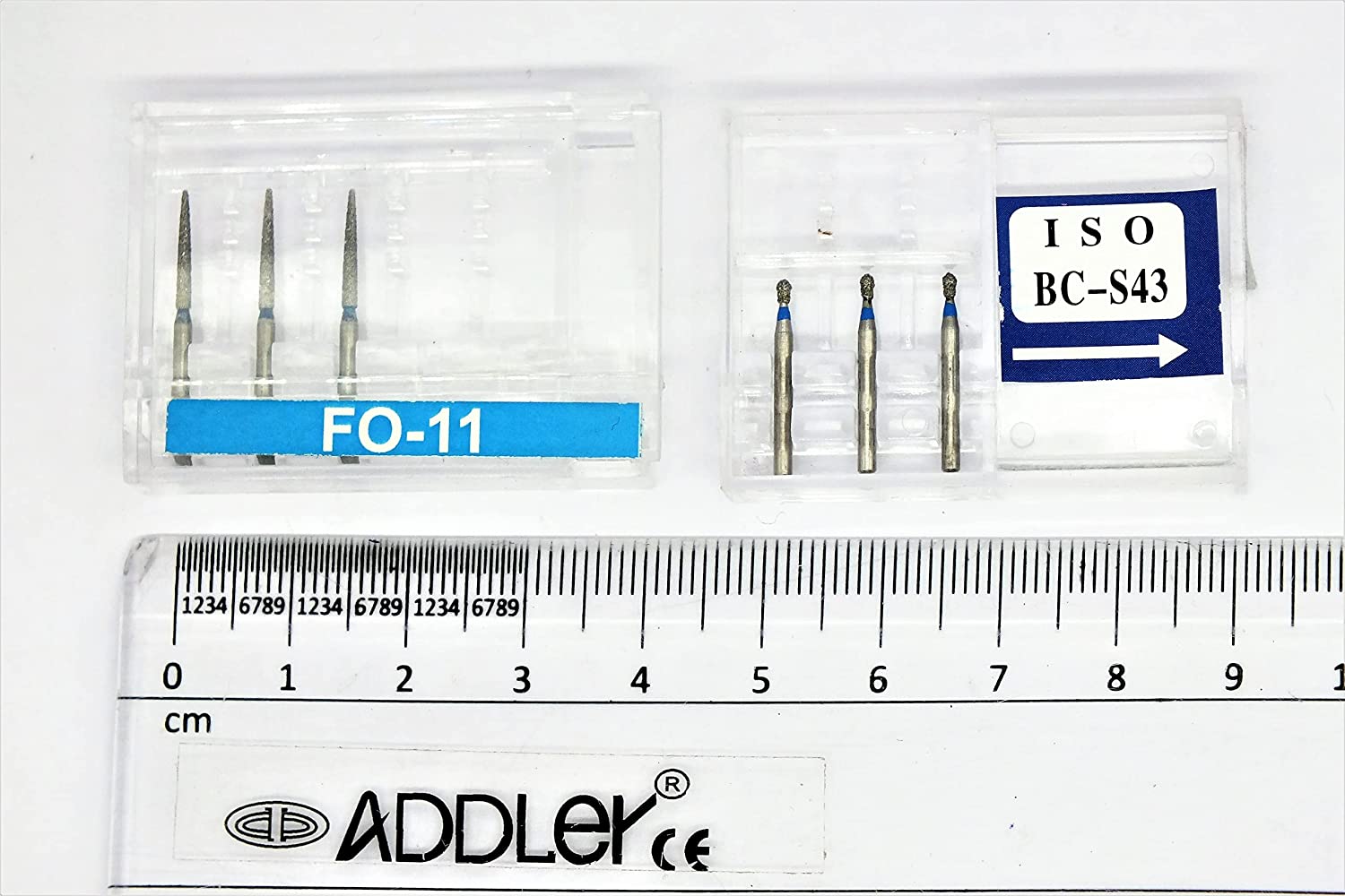 DENTAL DIAMOND BUR FO-11 & BCS43 FG AIR ROTOR REDUCER SWISS DIA PREMIUM BURS. EXCELLENT DIAMOND GRAINS FOR HIGH SPEED ROTOR. PACK OF 3 BURS