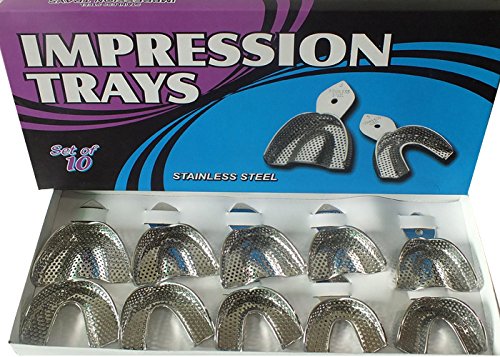 ADDLER STAINLESS STEEL PERFORATED DENTULOUS IMPRESSION TRAY RIM LOCK (SET OF 10)