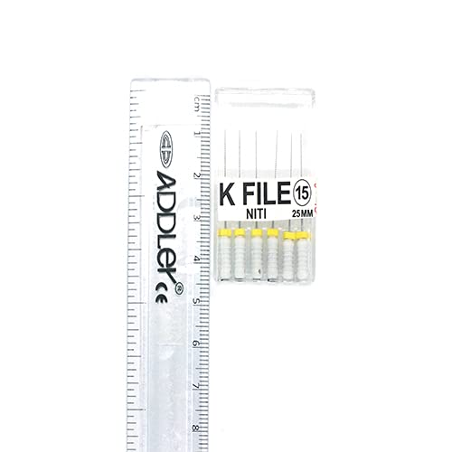 ADDLER STRENGTH DENTAL NITI K FILE 25 MM ROOT CANAL FILES SIZE 15 (PACK OF 6)