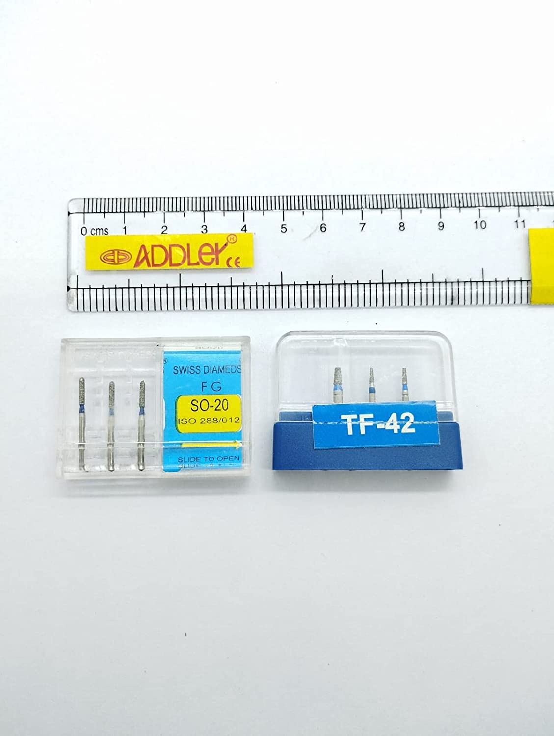 SWISS DIA DENTAL FG DIAMOND COATED BURS SO-20 & TF-42 HIGH SPEED 2 PACK OF 6 BURS TOTAL