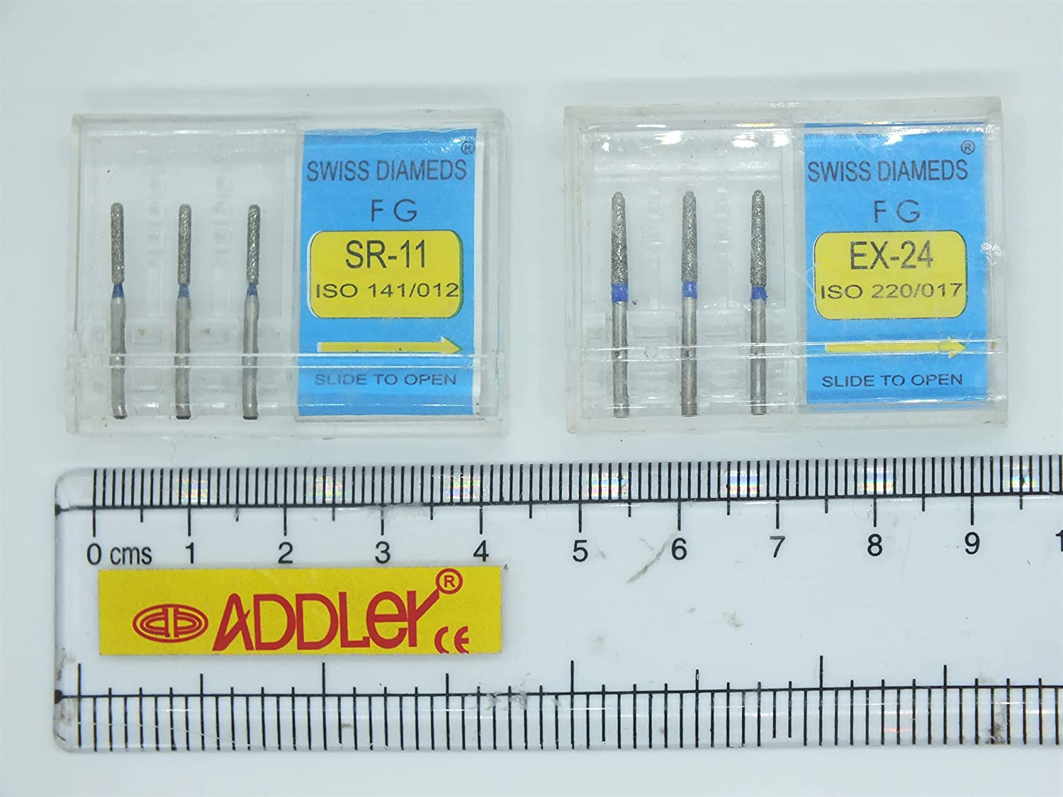 DIAMOND COATED BURS SR-11& EX-24 DENTAL FG SWISS DIA HIGH SPEED 2 PACK OF 6 BURS TOTAL.