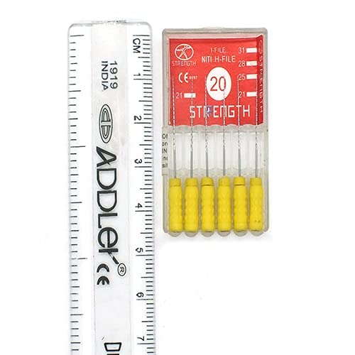 Strength Dental Niti H File 25 Mm Root Canal File Size 20 (Pack Of 6)