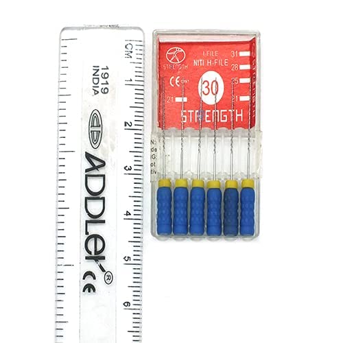 Strength Dental Niti H File 25 Mm Root Canal File Size 30 (Pack Of 6)