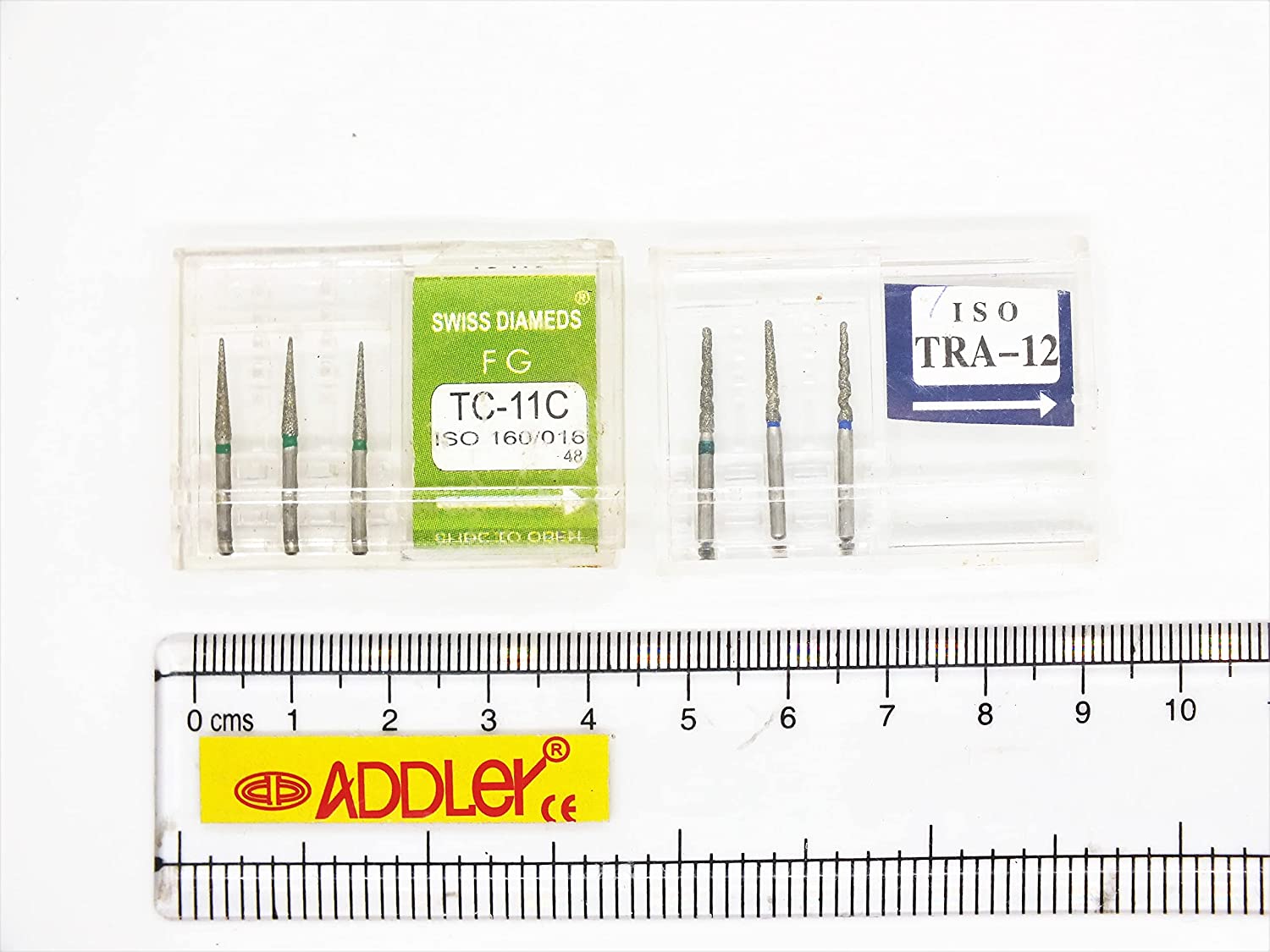 SWISS DIA DENTAL FG DIAMOND COATED BURS TC-11C & TRA-12 HIGH SPEED 2 PACK OF 6 BURS TOTAL