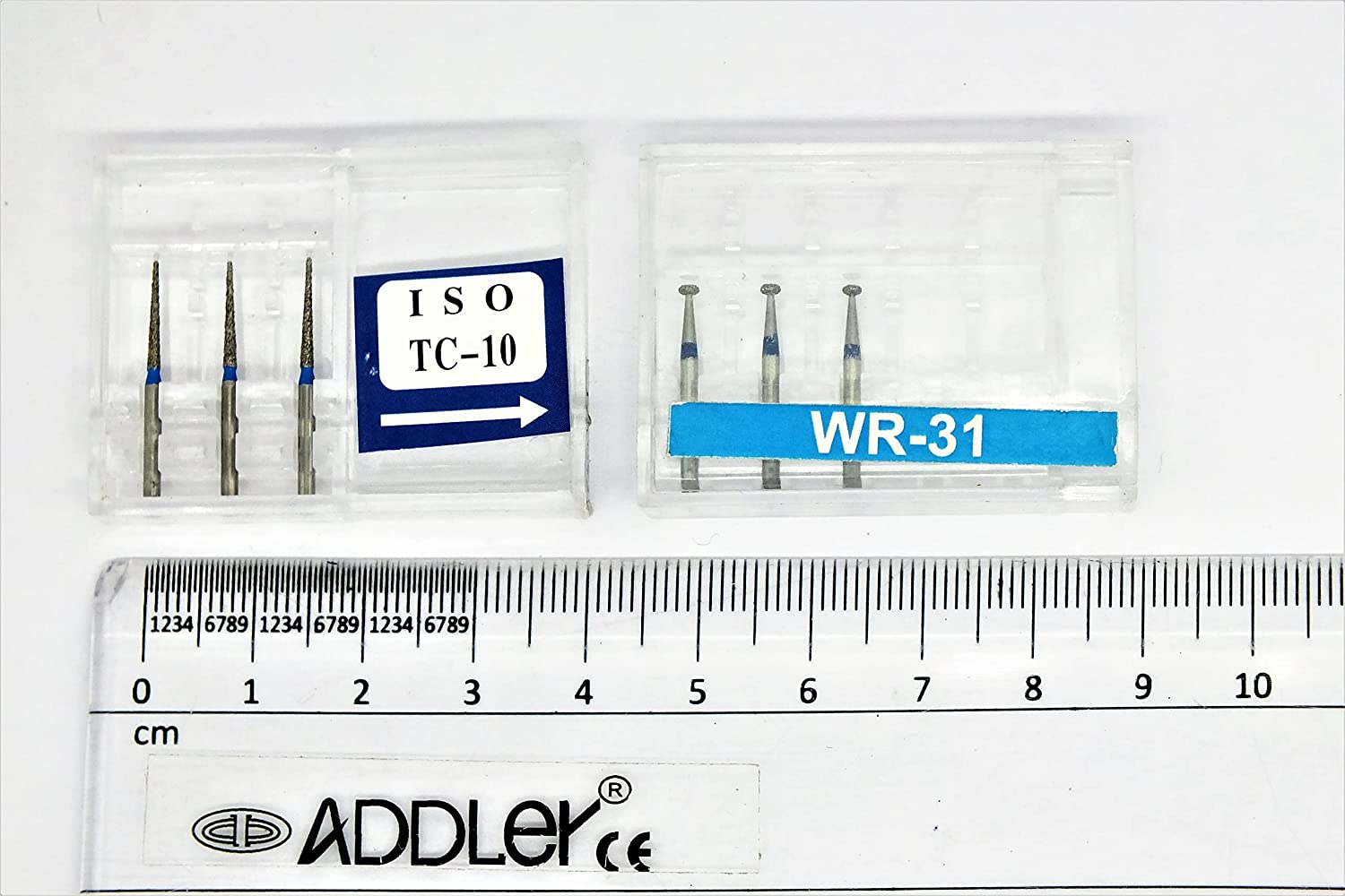 DENTAL SWISS DIA TC10, WR31 HIGH SPEED BURS FG DIAMOND COATED 2 PACK OF 6 BURS TOTAL.