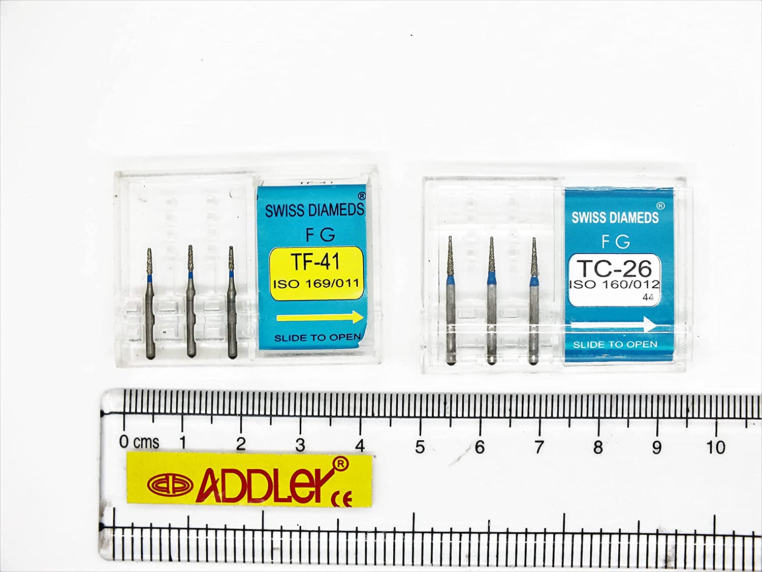 SWISS DIA DENTAL FG DIAMOND COATED BURS TF-41 & TC-26 HIGH SPEED 2 PACK OF 6 BURS TOTAL