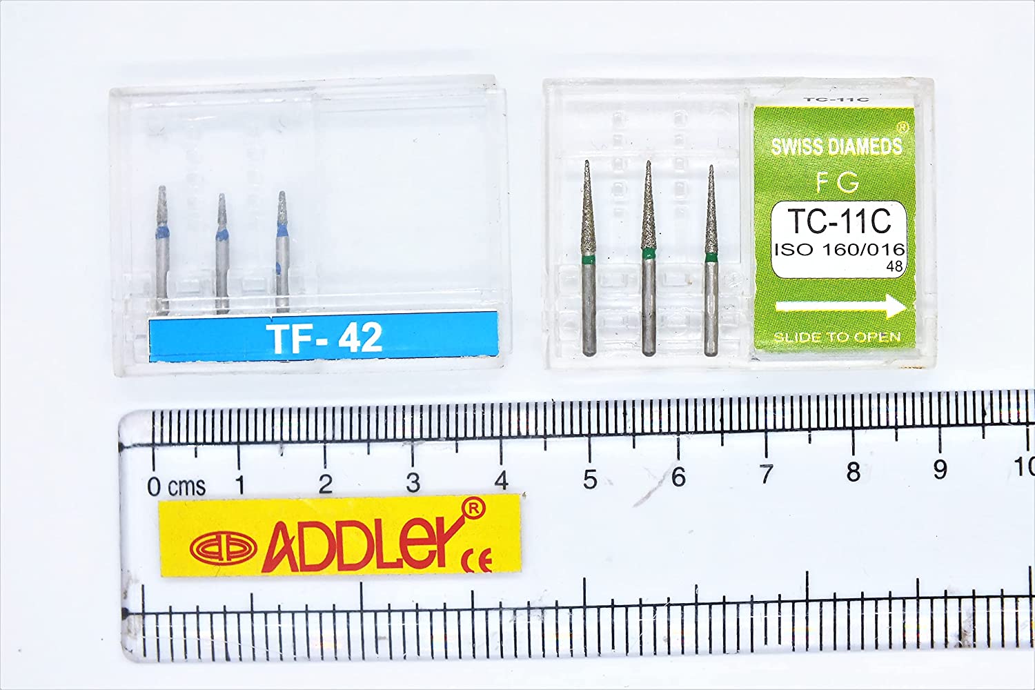 DENTAL DIAMOND COATED BURS FG TF-42 & TC-11C SWISS DIA HIGH SPEED 2 PACK OF 6 BURS TOTAL.