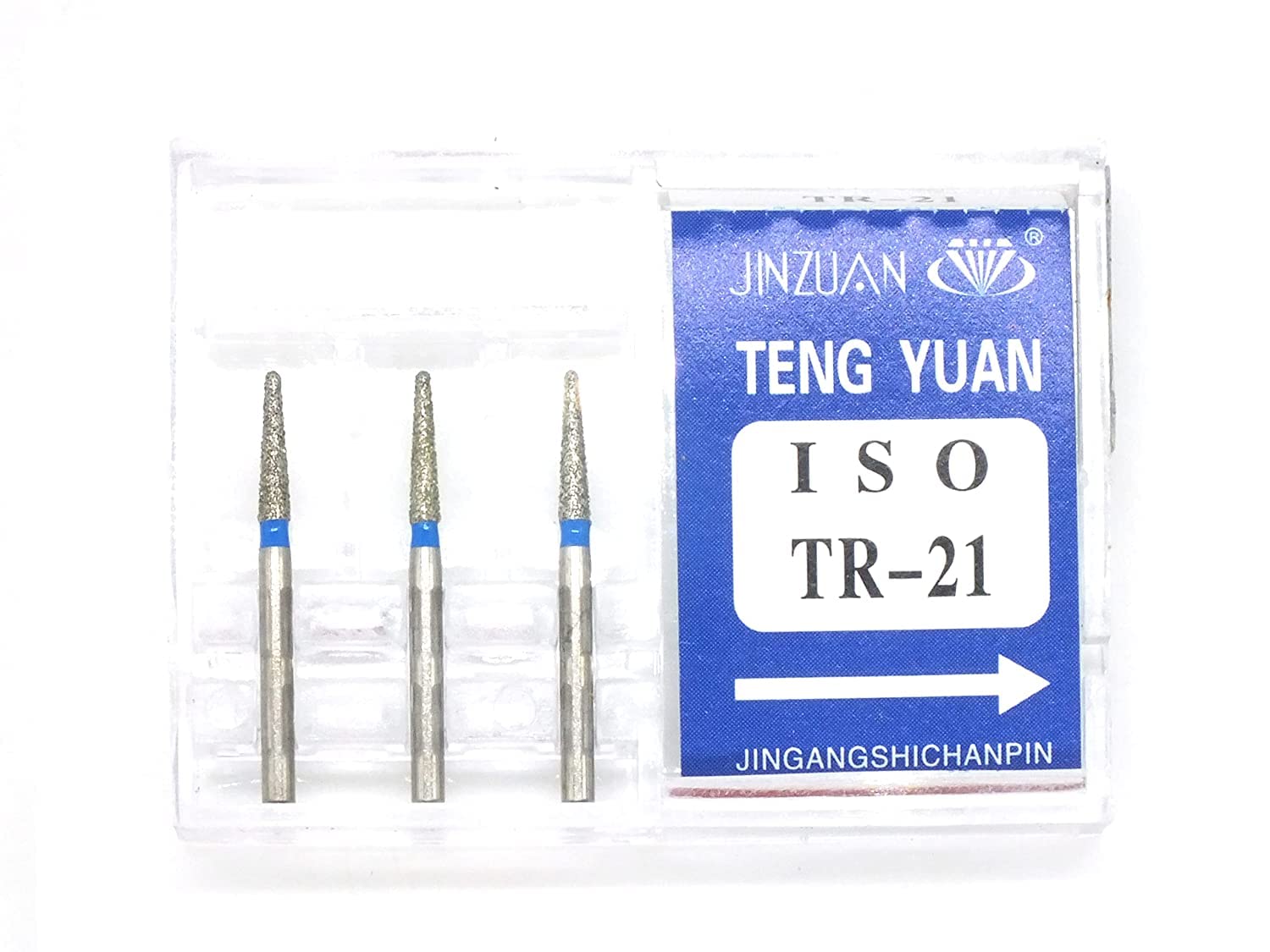 ADDLER DENTAL DIAMOND BUR TR-21 FG AIR ROTOR SWISS DIA PREMIUM BURS. EXCELLENT DIAMOND GRAINS FOR HIGH SPEED ROTOR. PACK OF 3 BURS