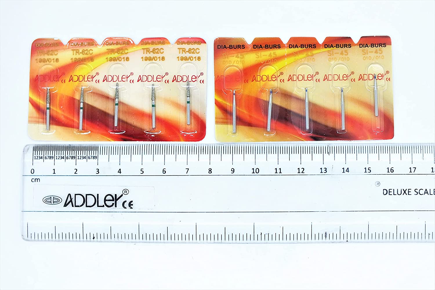 ADDLER DENTAL TR62C & SI45 AIR ROTOR FG HIGH SPEED DIA BURS.