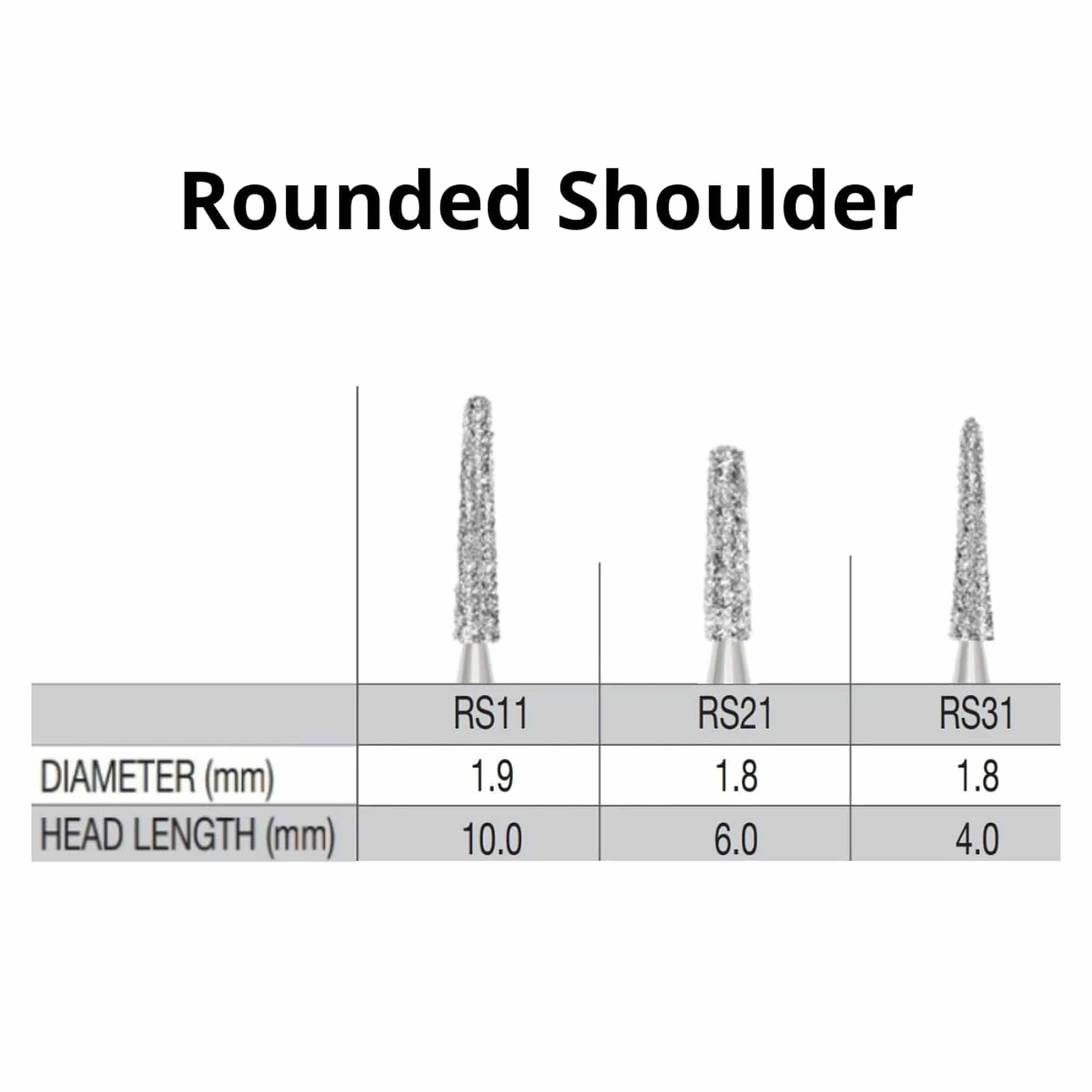 SS White G2 Diamond Burs - Round Shoulder Shaped FG RS 31 Medium