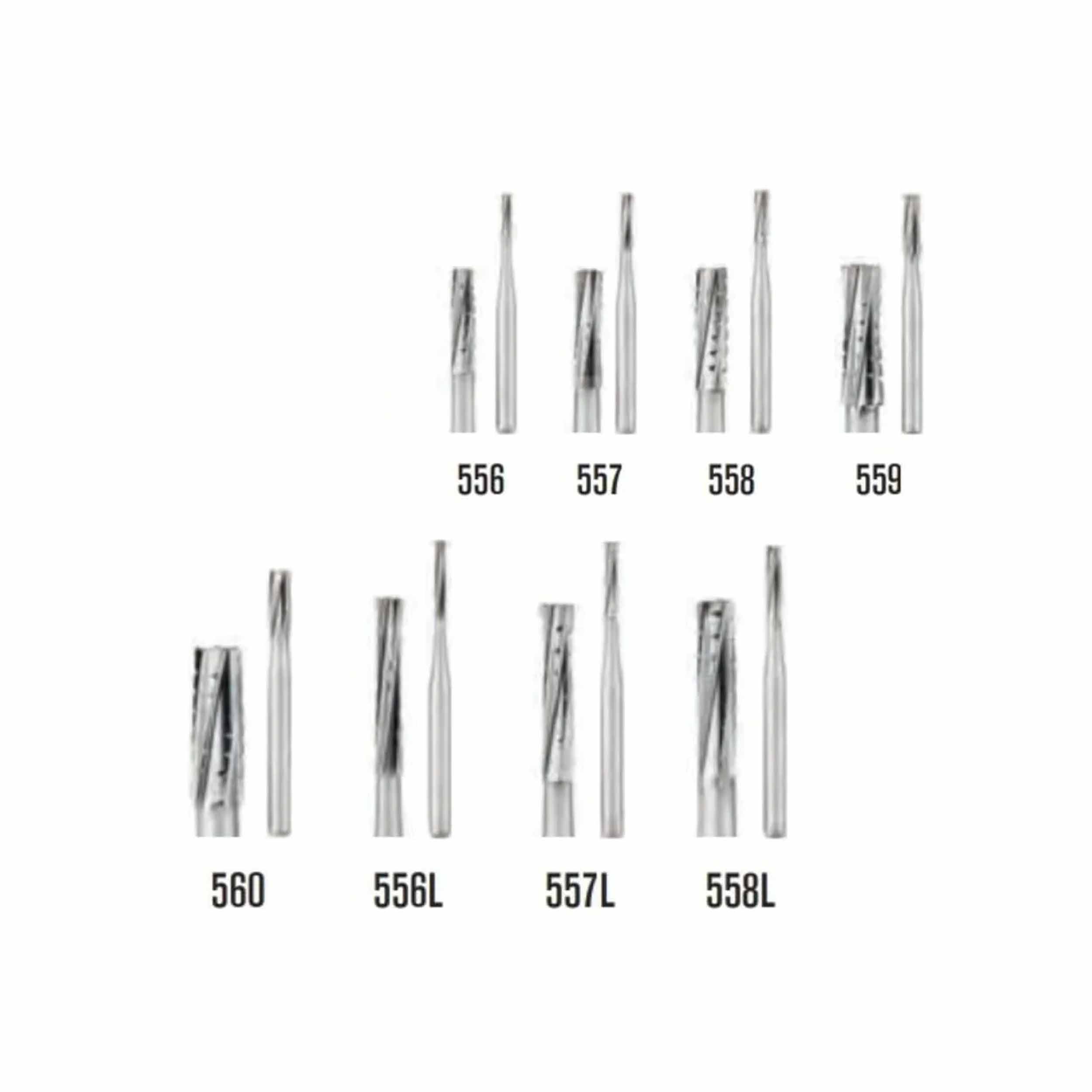 SS White Carbide Bur - Straight - Flat End - Crosscut RA 559