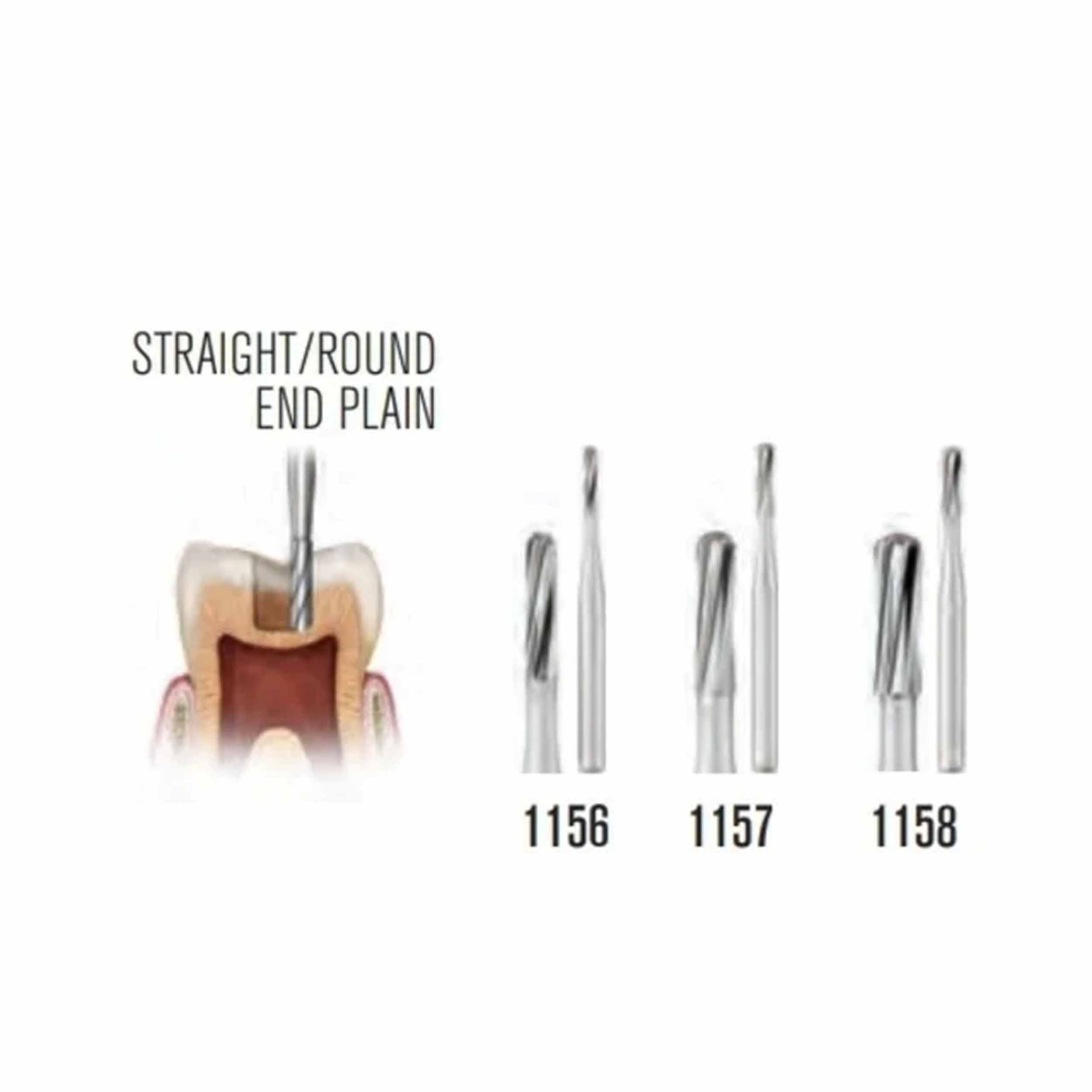 SS White Carbide Bur - Straight - Plain RA 1157