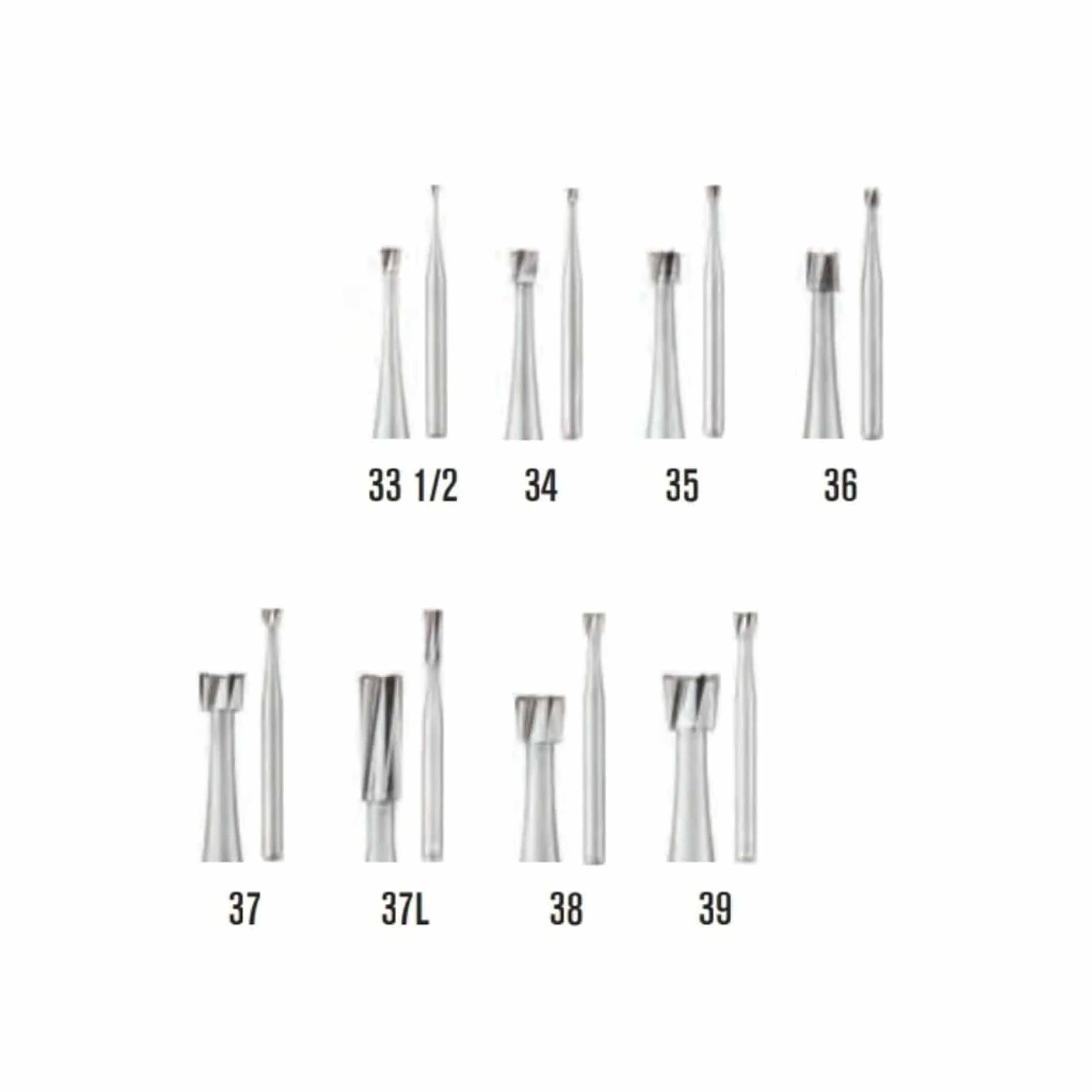 SS White Carbide Burs - Inverted Cone RA 38