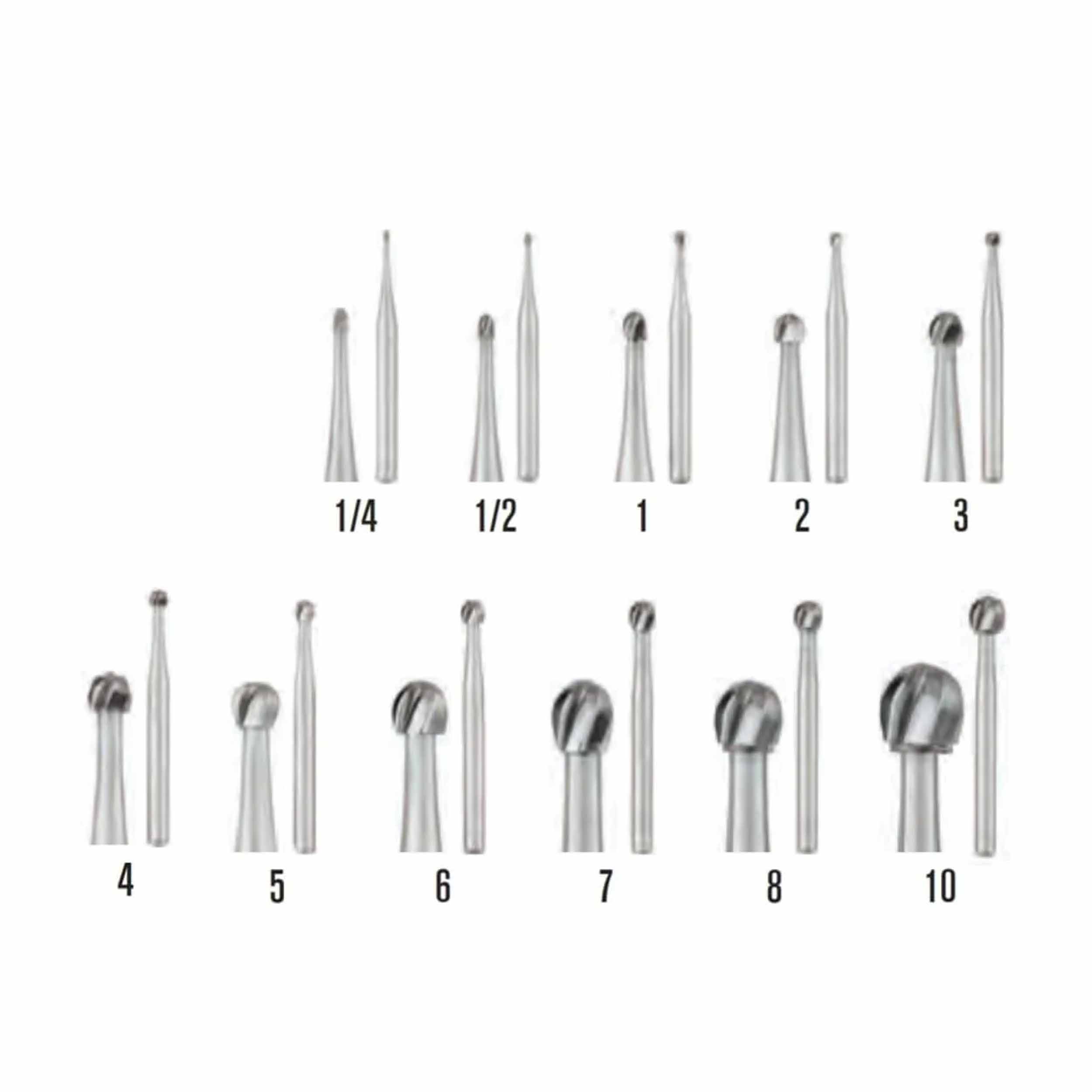 SS White  Carbide Burs - Round Shaped RA 1/2/