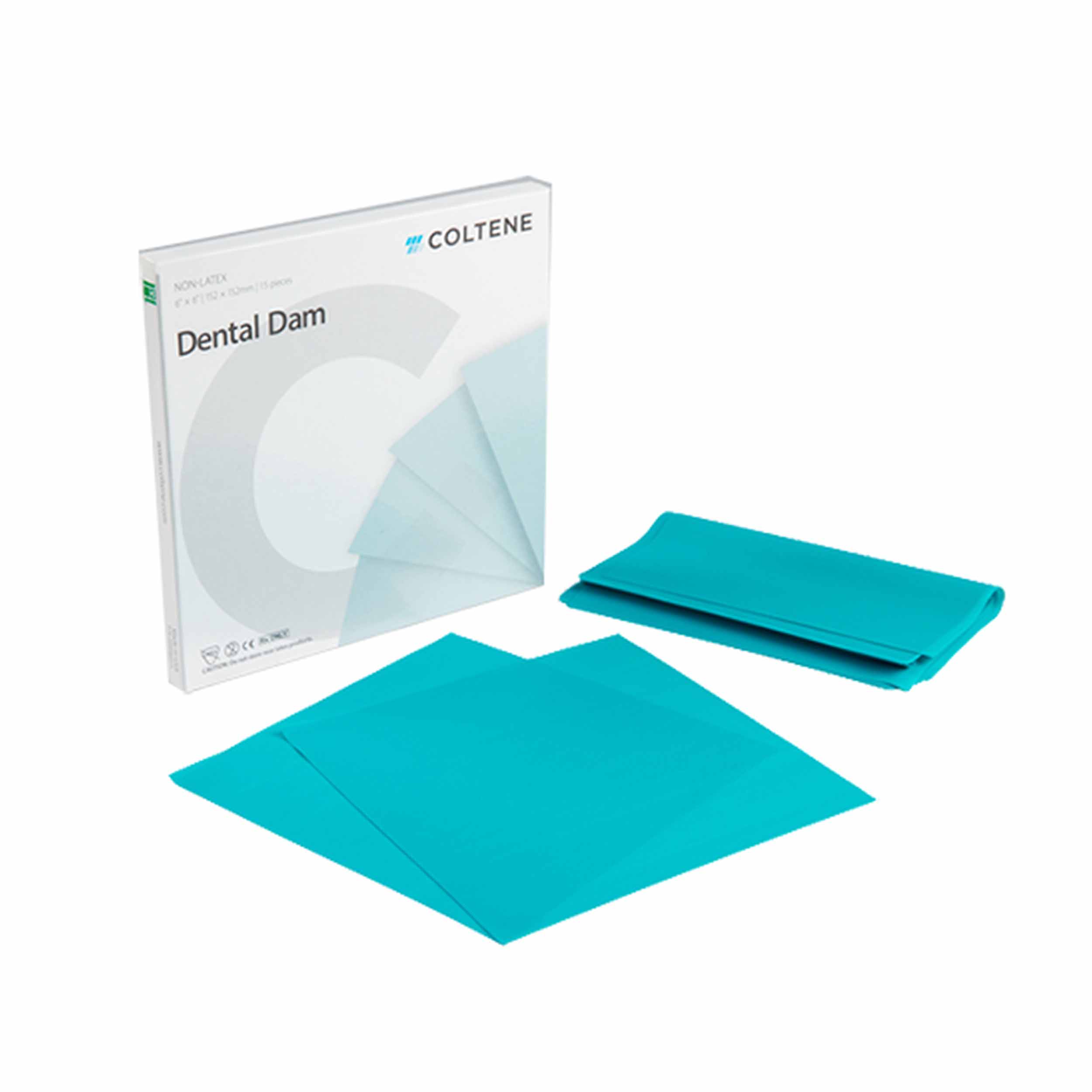 Coltene 6x6 Green Med Latex Elastic Dam Sheet