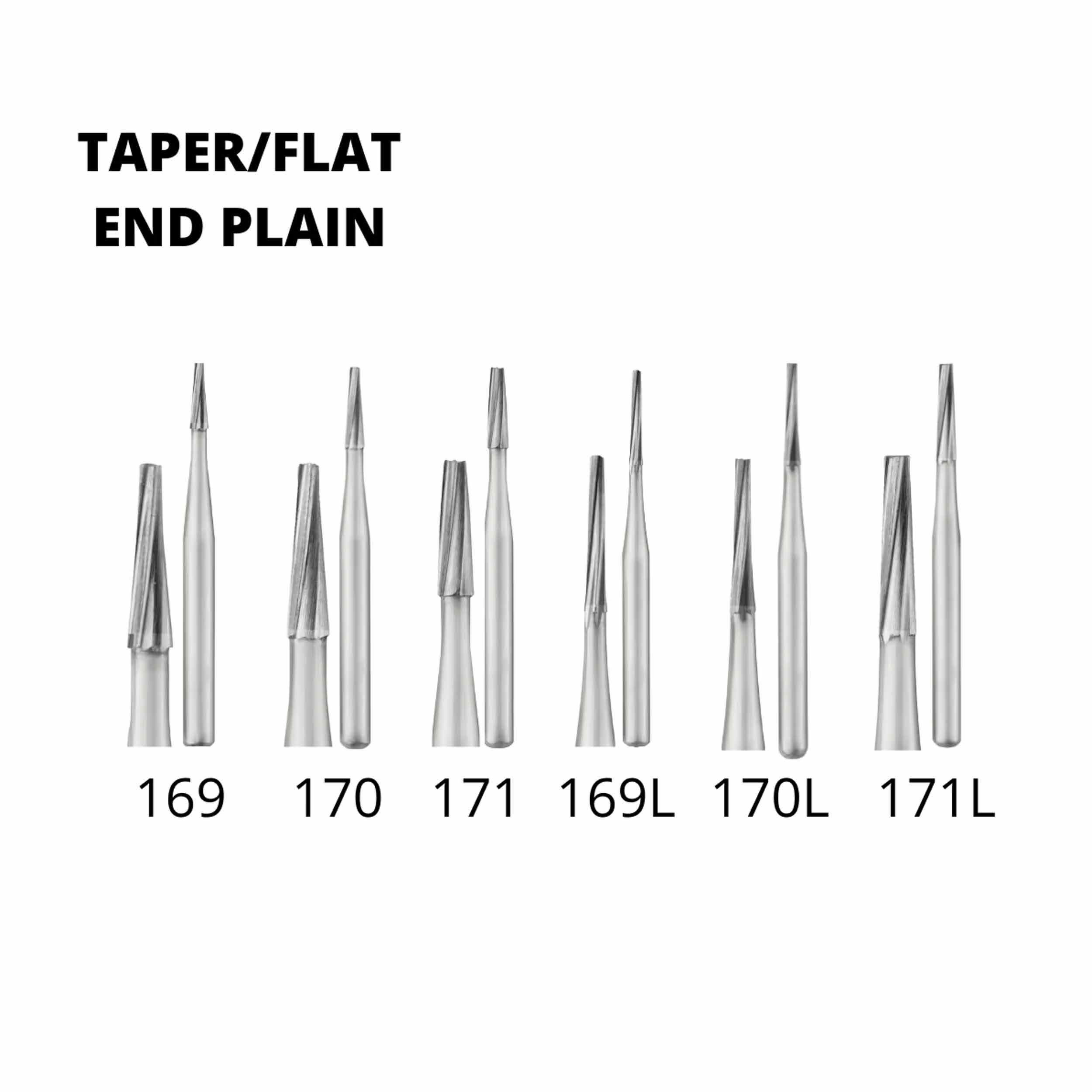 SS White  Carbide Burs - Flat End - Plain FG 170L