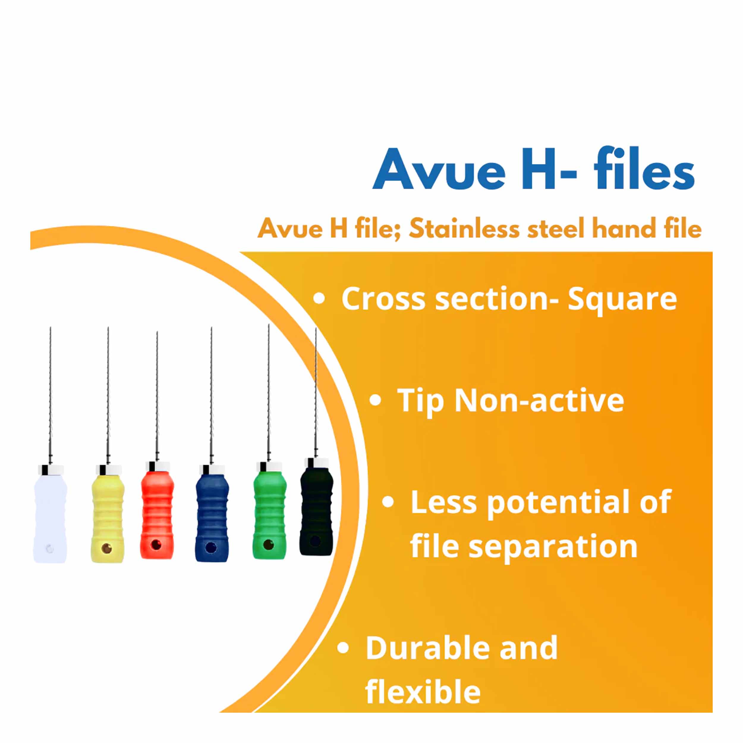 H Files - Stainless Steel Hand Files 10 25mm