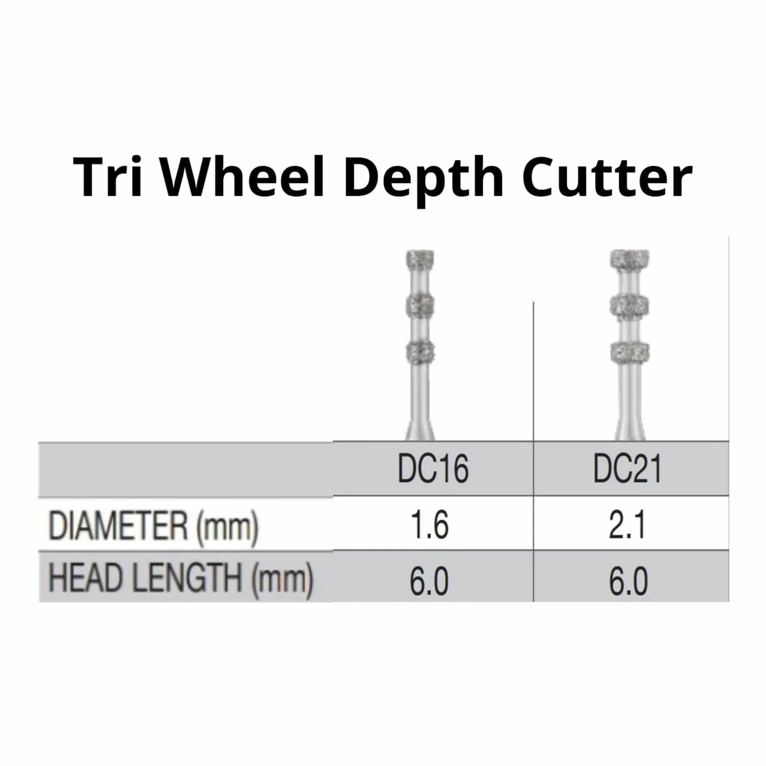 SS White G2 Diamond Burs - Tri-Wheel Depth Cutter FG DC 21 Medium