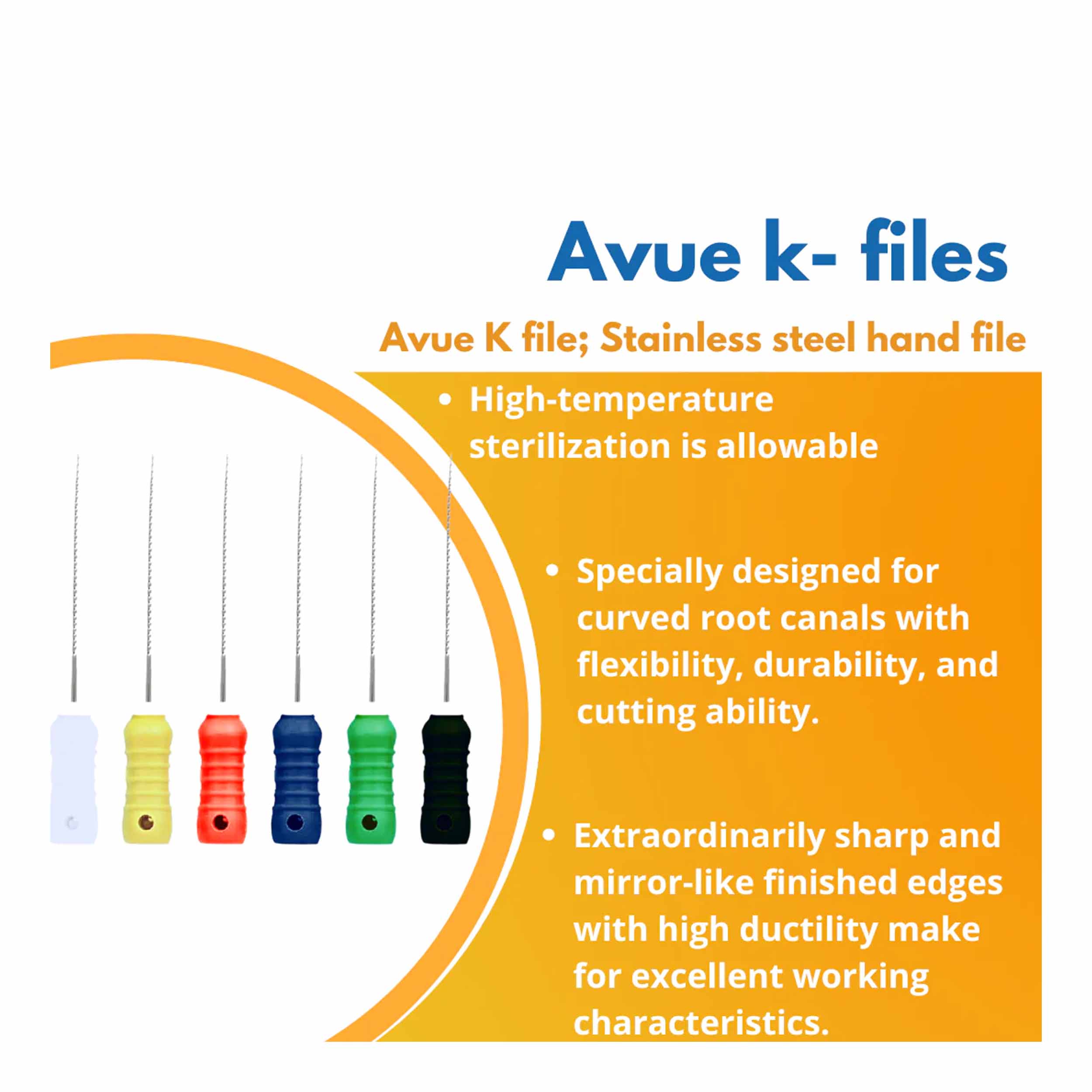 K Files - Stainless Steel Hand Files 8 25mm