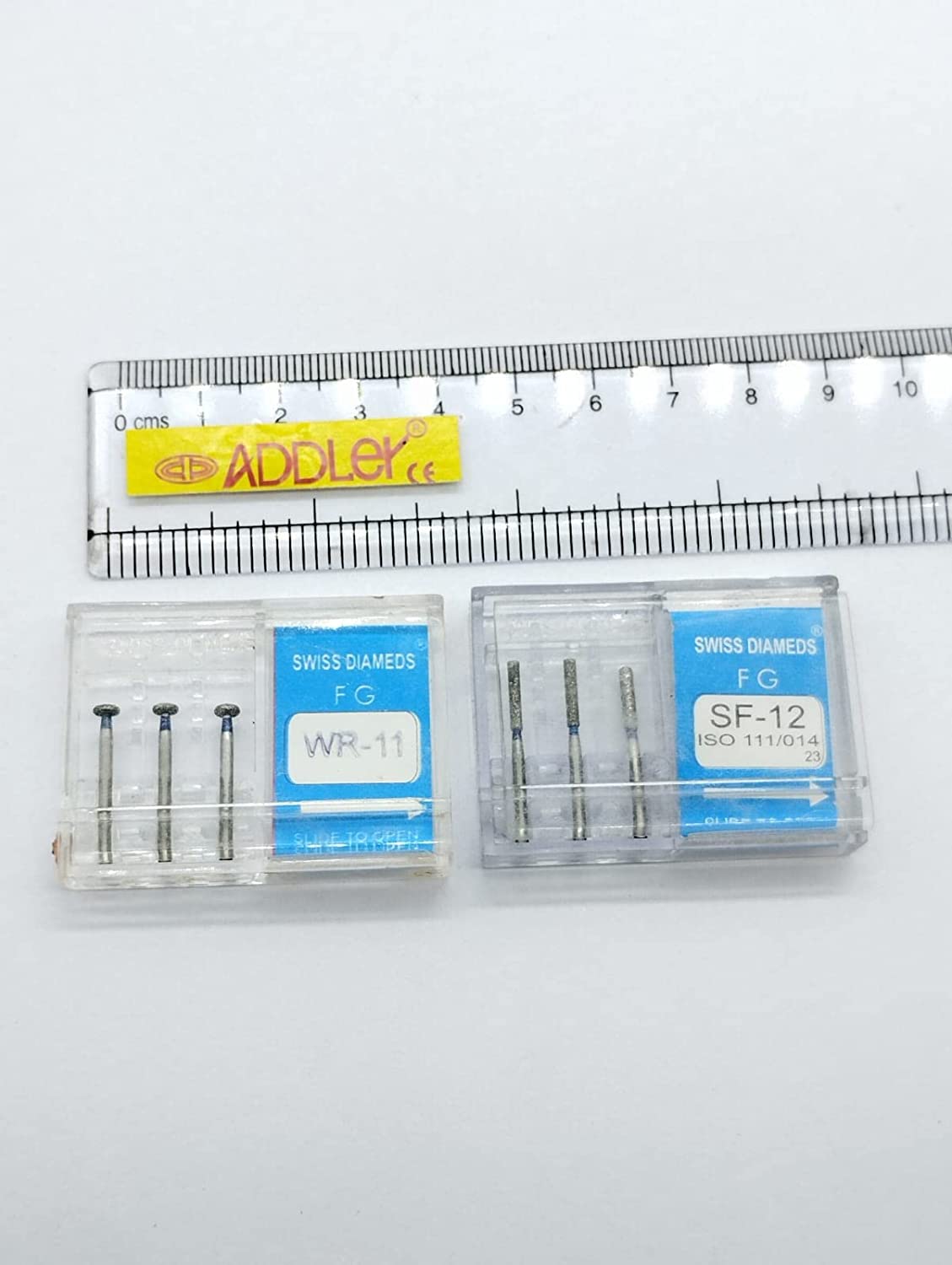 DENTAL SWISS DIA FG DIAMOND COATED BURS WR-11 & SF-12 HIGH SPEED 2 PACK OF 6 BURS TOTAL