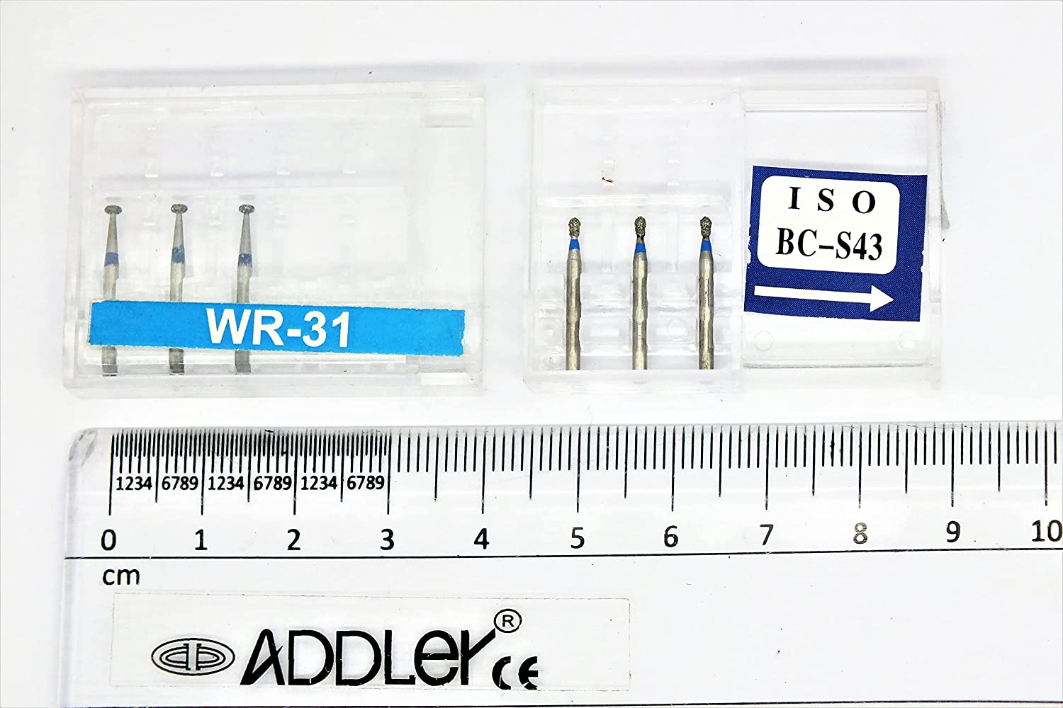 DENTAL DIAMOND BUR WR-31& BCS43 FG AIR ROTOR REDUCER SWISS DIA PREMIUM BURS. EXCELLENT DIAMOND GRAINS FOR HIGH SPEED ROTOR. PACK OF 3 BURS