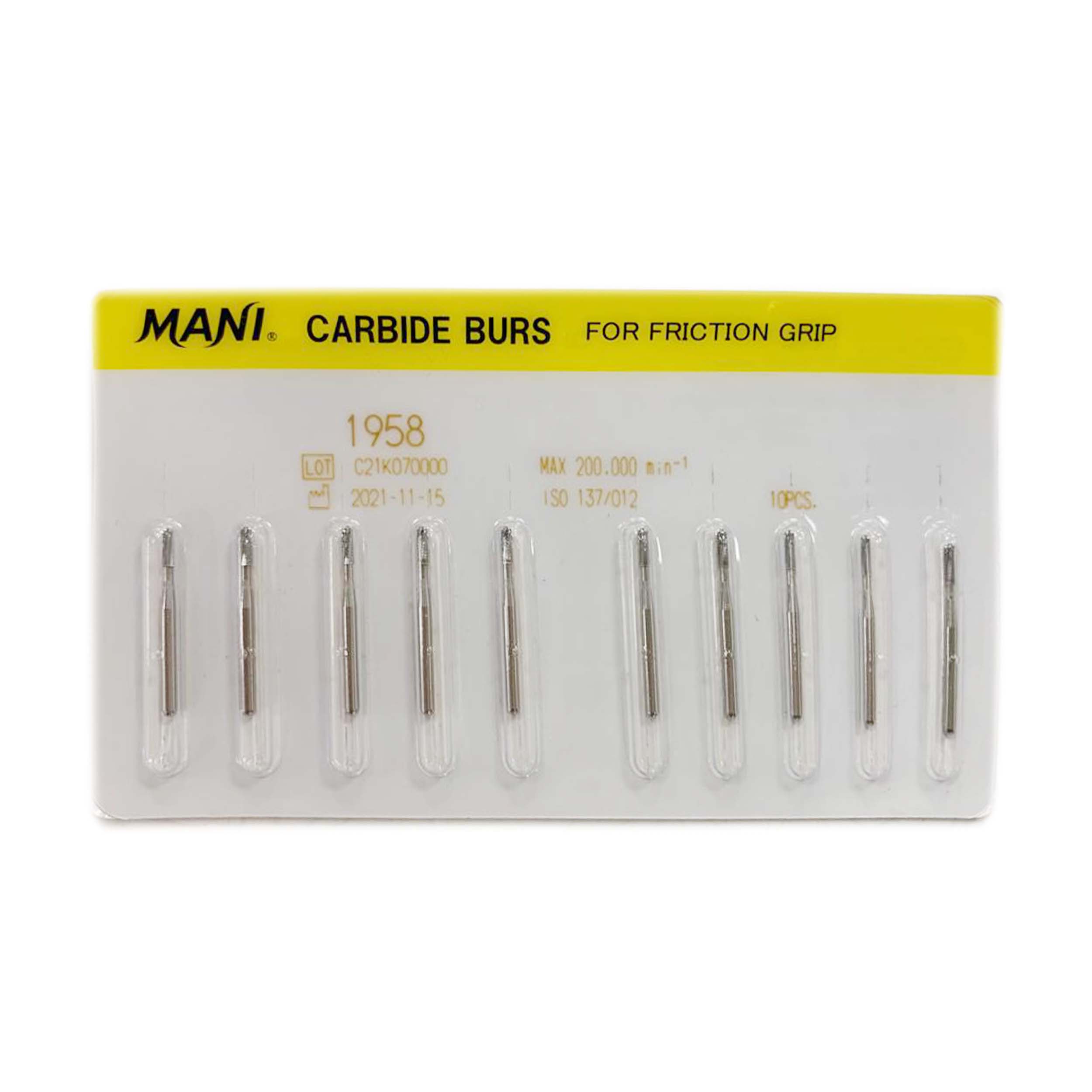 Mani Carbide Bur M1958 10 Pcs