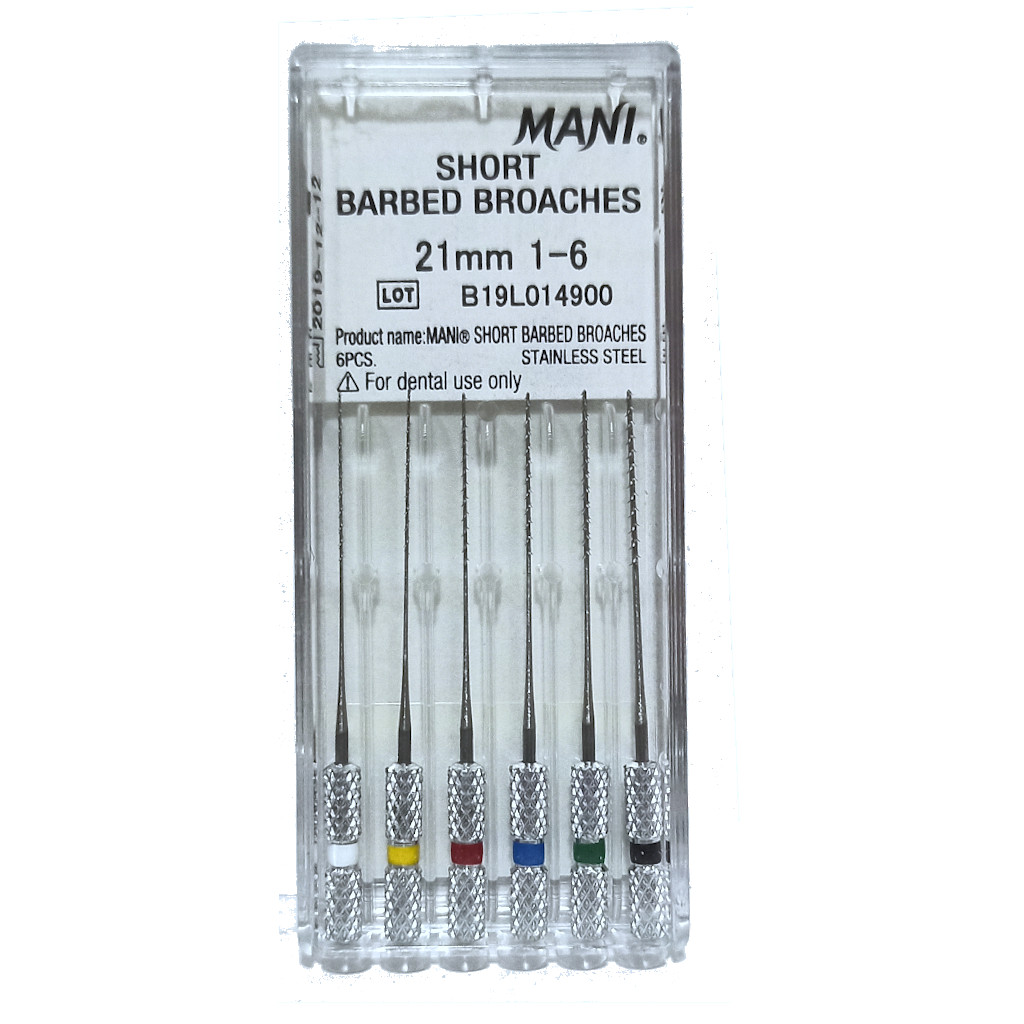 Mani Short Barbed Broches 21mm Size 1-6