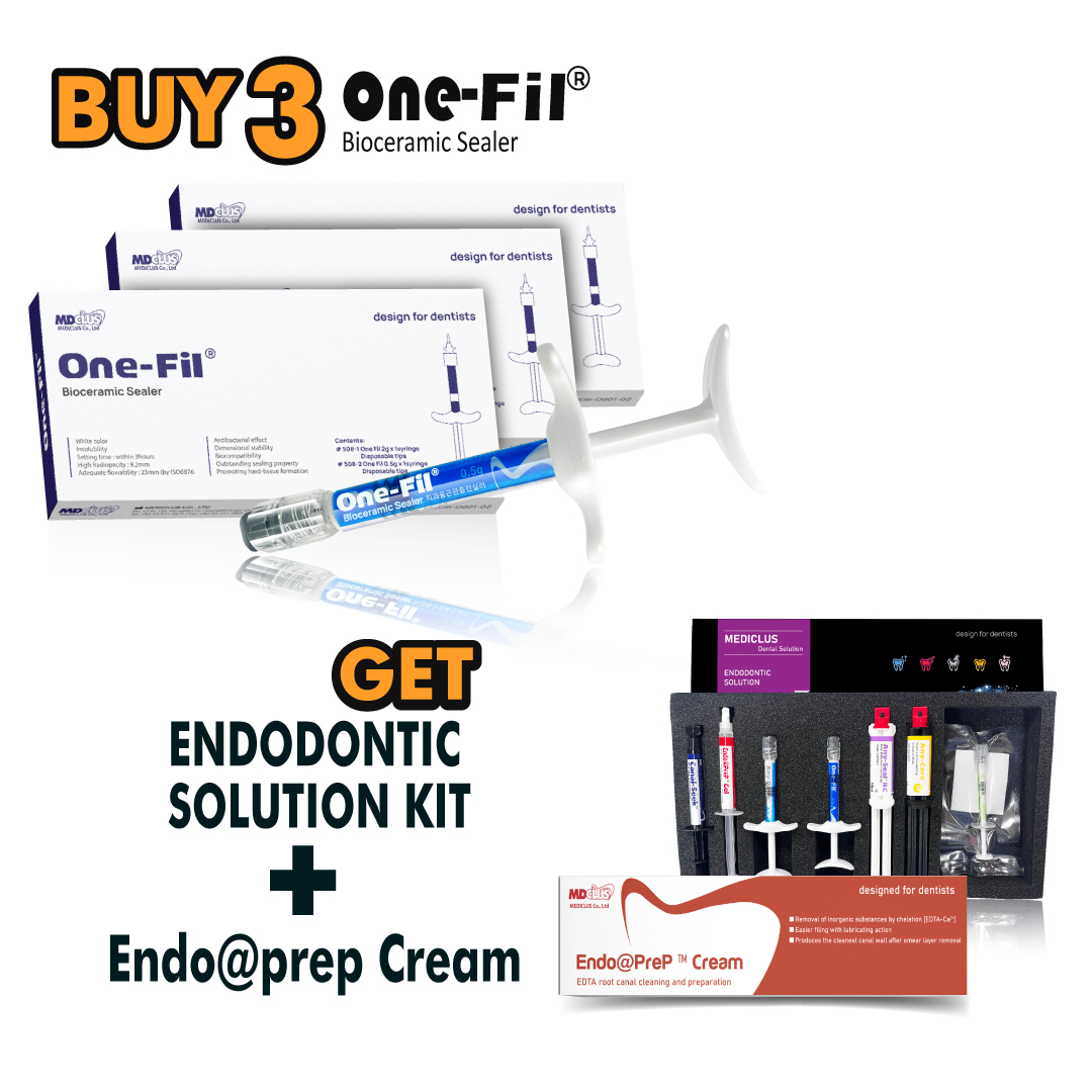 Combo 3 Mediclus One-Fill And Get Mediclus Endo-Solution Kit + Mediclus Endo@PreP Cream, 3gm