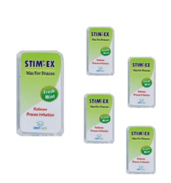 Stim-Ex Ortho Wax (Pack Of 5) Mint Flavoured Dental Wax