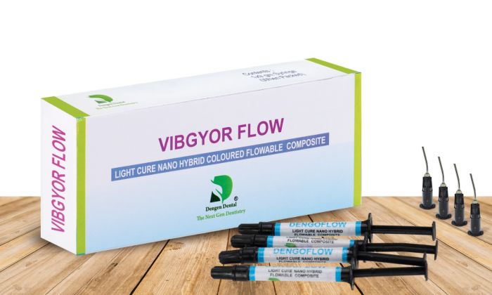 Dengen Vibgyor Flow Light Cure Composite-Coloured 4*2gm